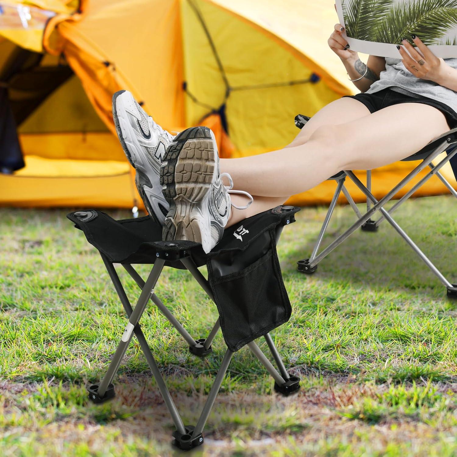 Taburete Plegable Roptat 33x33cm Negro para Camping y Playa