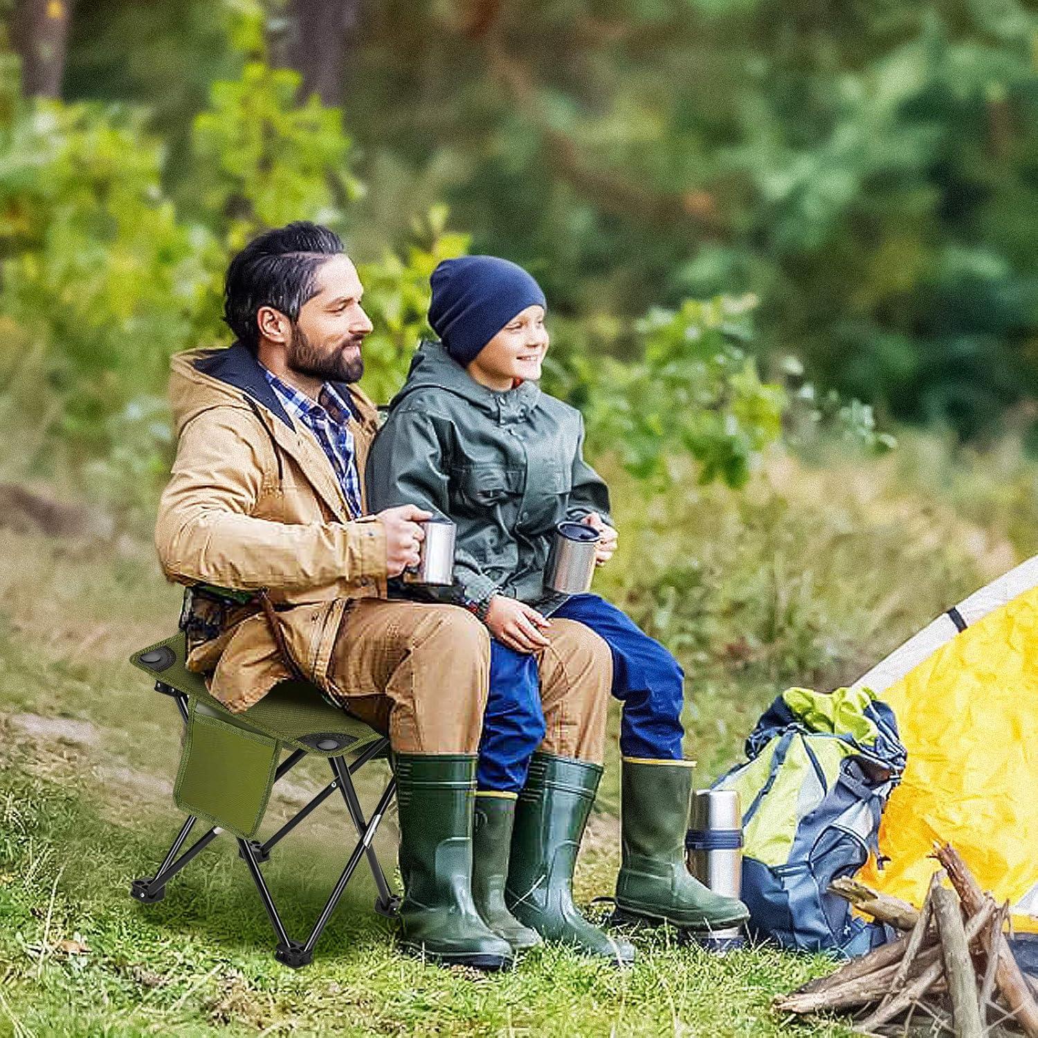 Taburete Plegable Roptat 33x33cm Negro para Camping y Playa