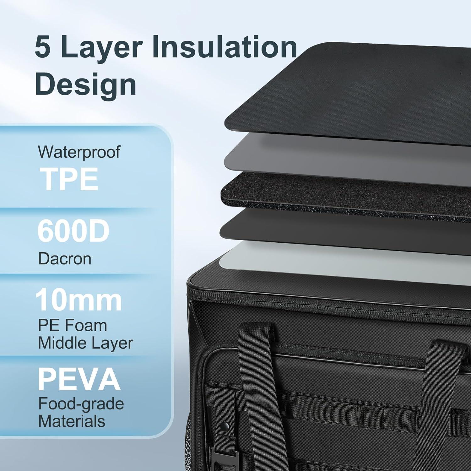 Bolsa de Enfriador ZAKEEP 30 Latas Negra Aislada Impermeable