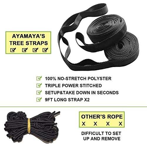 ayamaya Kids Camping Hammock, Small Outdoor Hammock Gifts for Children Girls Boys, Ultralight Kids Camping Gear with Tree Strap & Carabiners,Sling Swing Hammock for Indoor/Outdoor Use