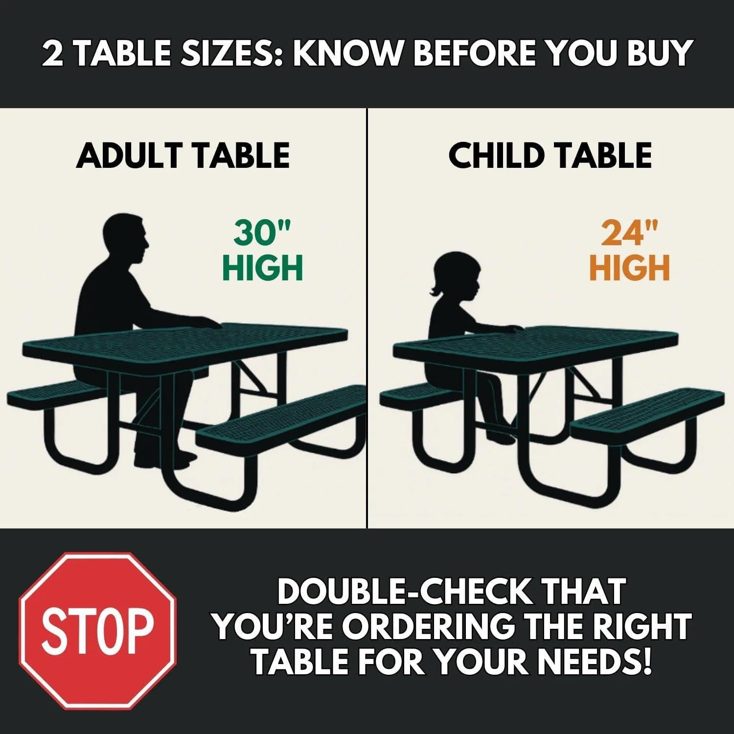 Mesa de Picnic Rectangular 1.22m Niños MobiliarioExterior Azul