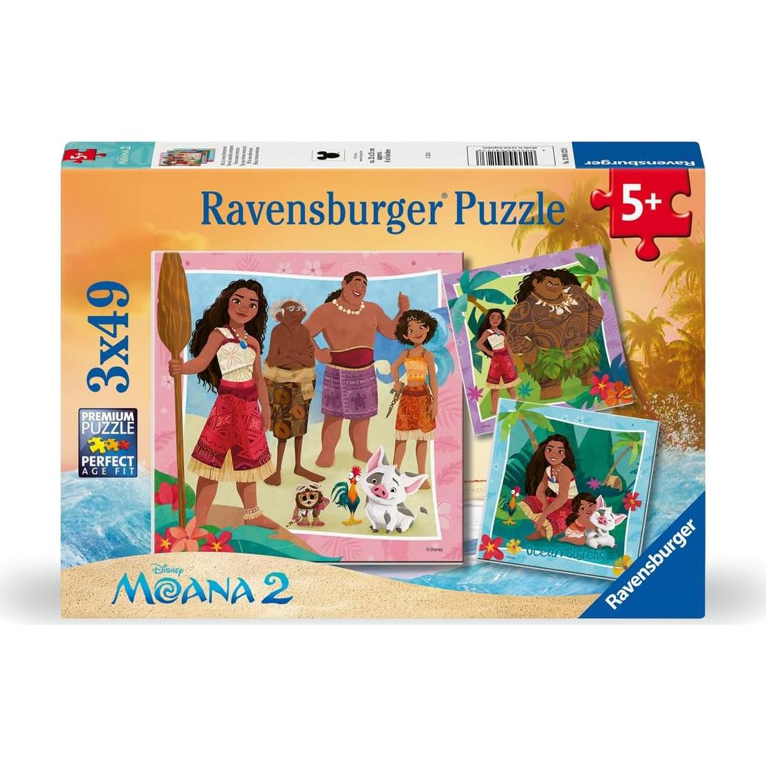 Rompecabezas Ravensburger Moana 3x49 Piezas 17.8 cm
