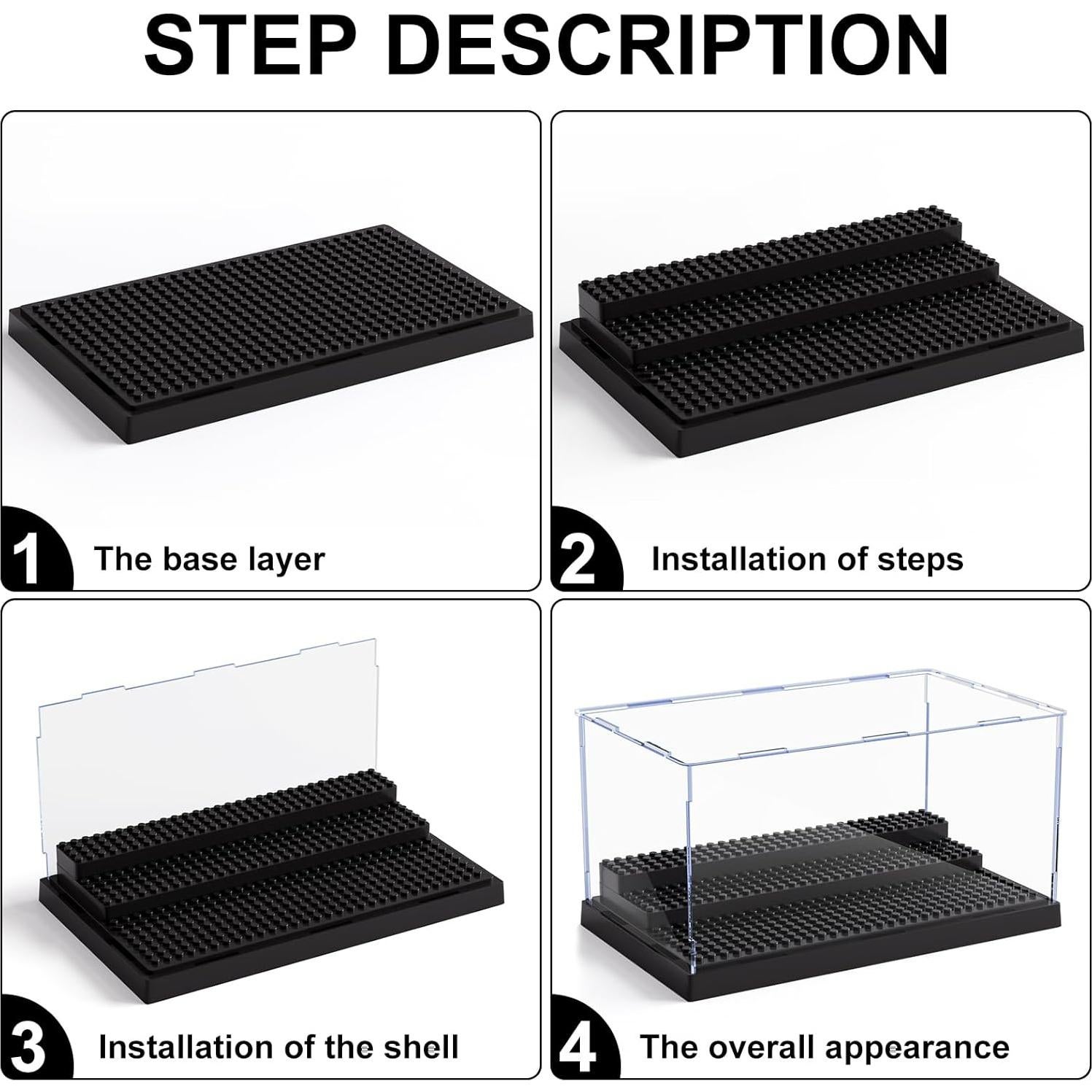 Caja de Exhibición de Minifiguras Mlikero Acrílico Negro