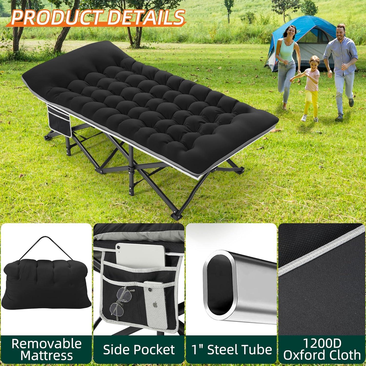 Cama de Camping Plegable Fragess Extra Ancha 81.28 cm