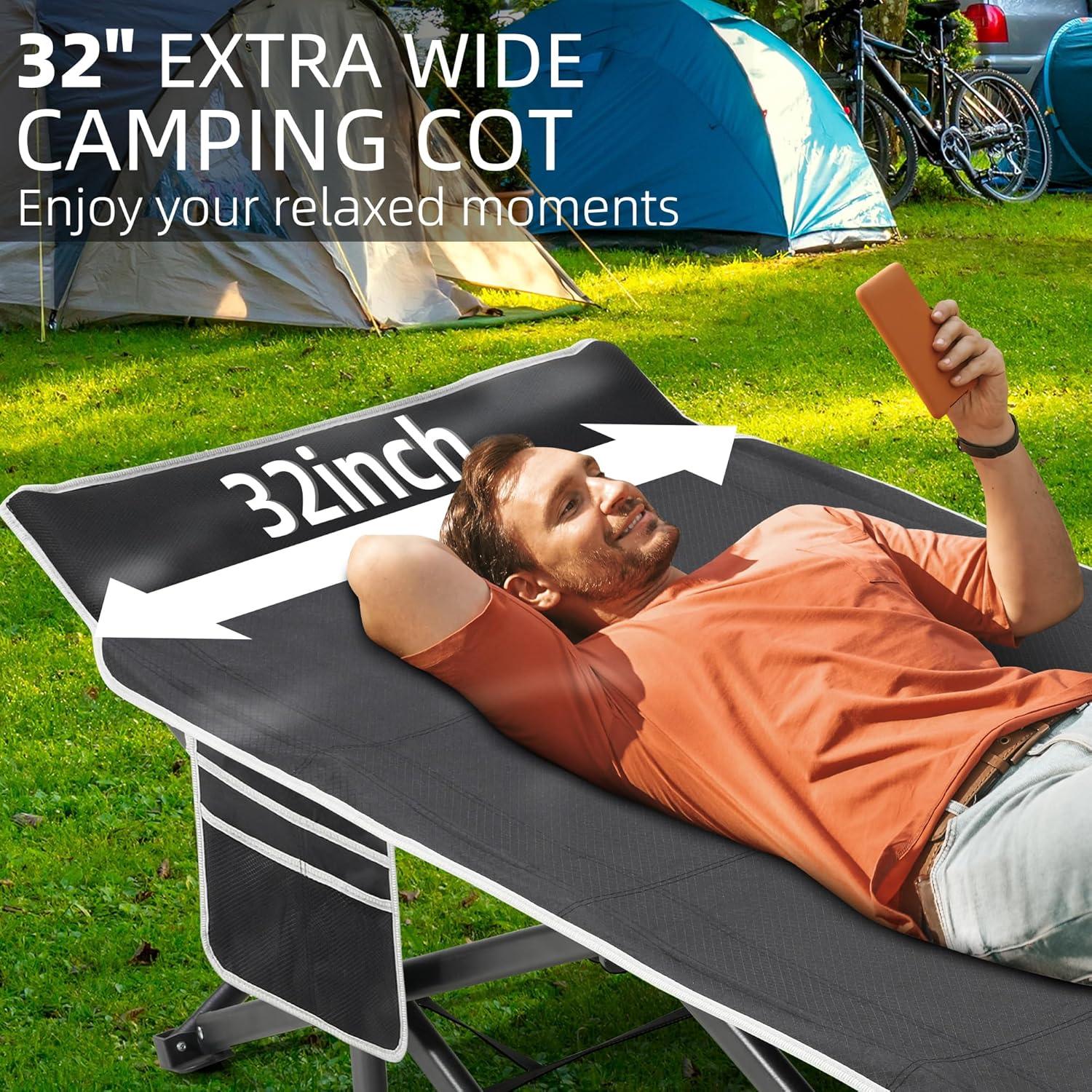 Cama de Camping Plegable Fragess Extra Ancha 81.28 cm