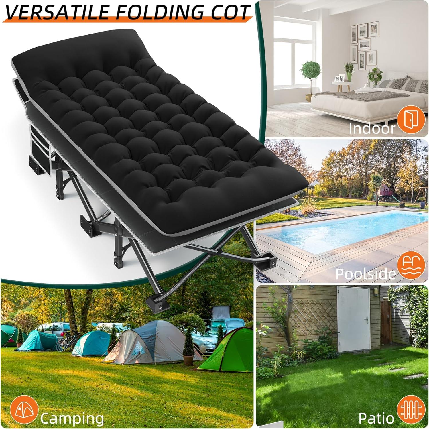 Cama de Camping Plegable Fragess Extra Ancha 81.28 cm