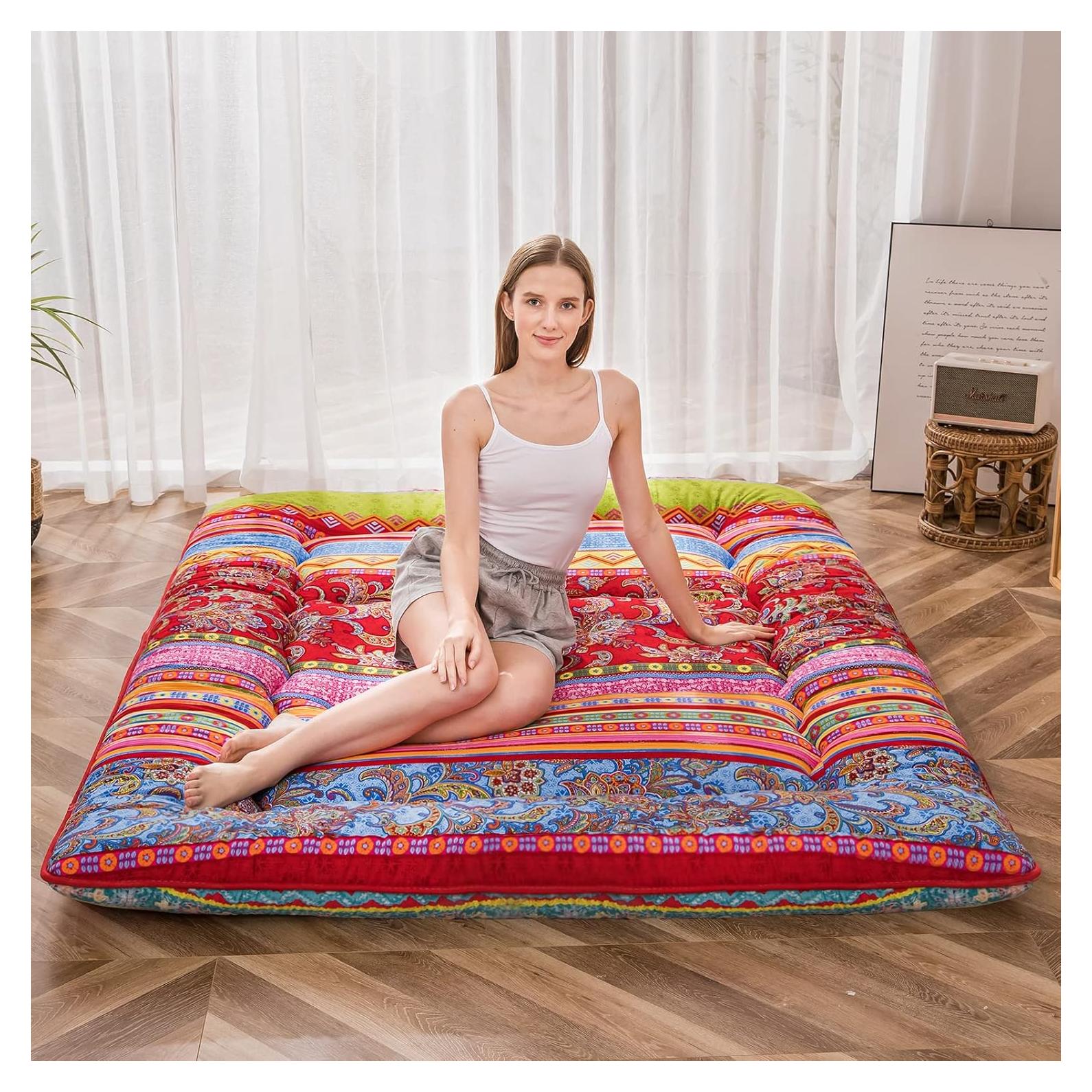 Colchón Futón MAXYOYO Queen Bohemio Floral 15.24 cm