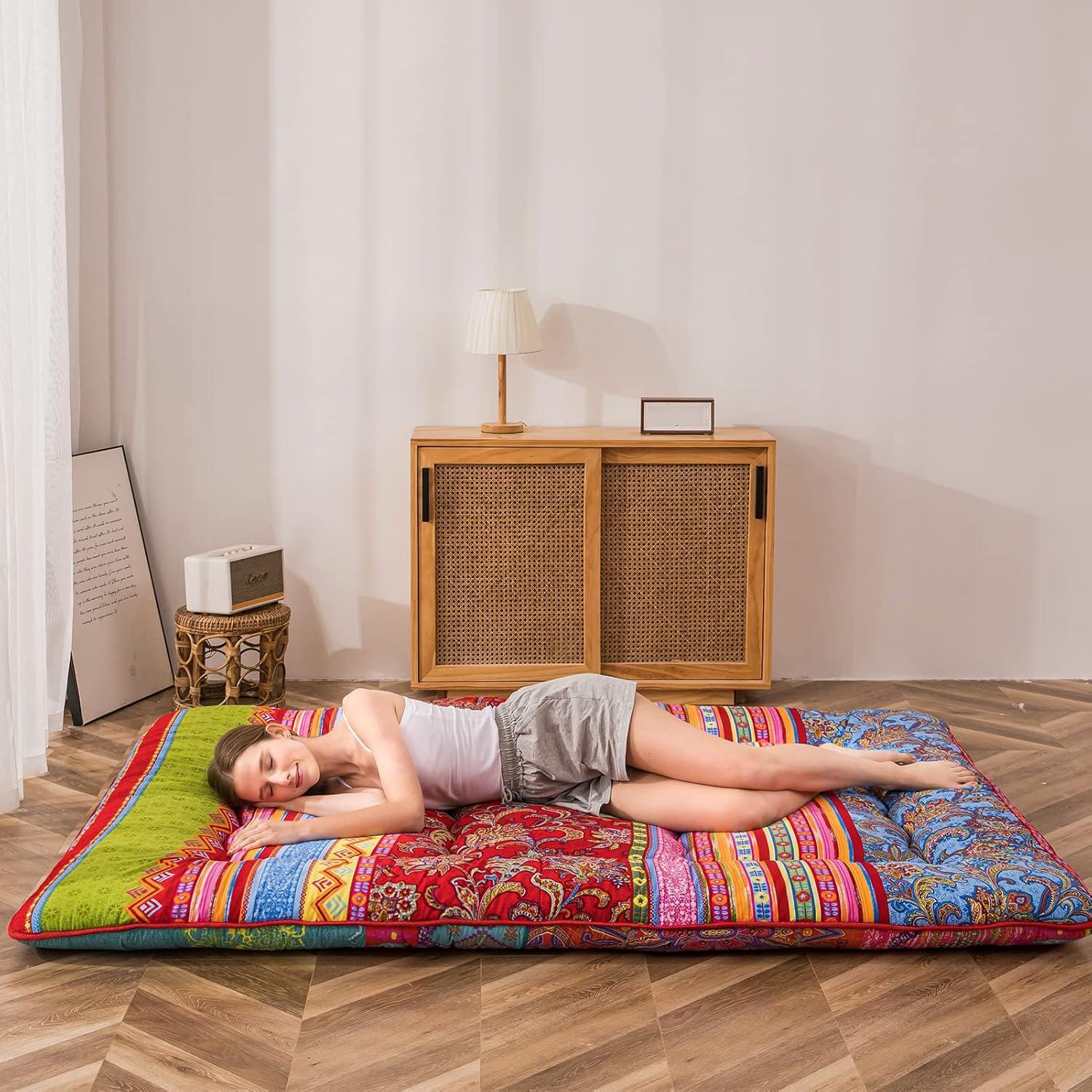 Colchón Futón MAXYOYO Queen Bohemio Floral 15.24 cm