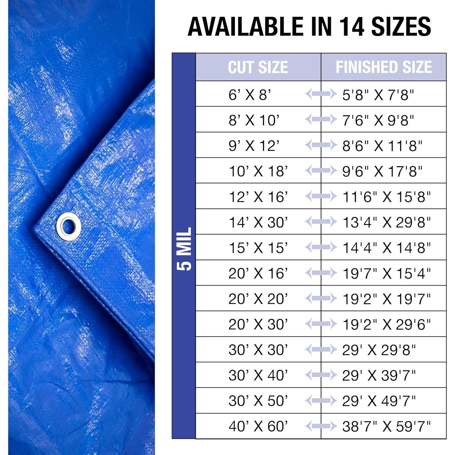 Lona Impermeable Dry Gear 9x12 Azul 5 MIL Multiusos
