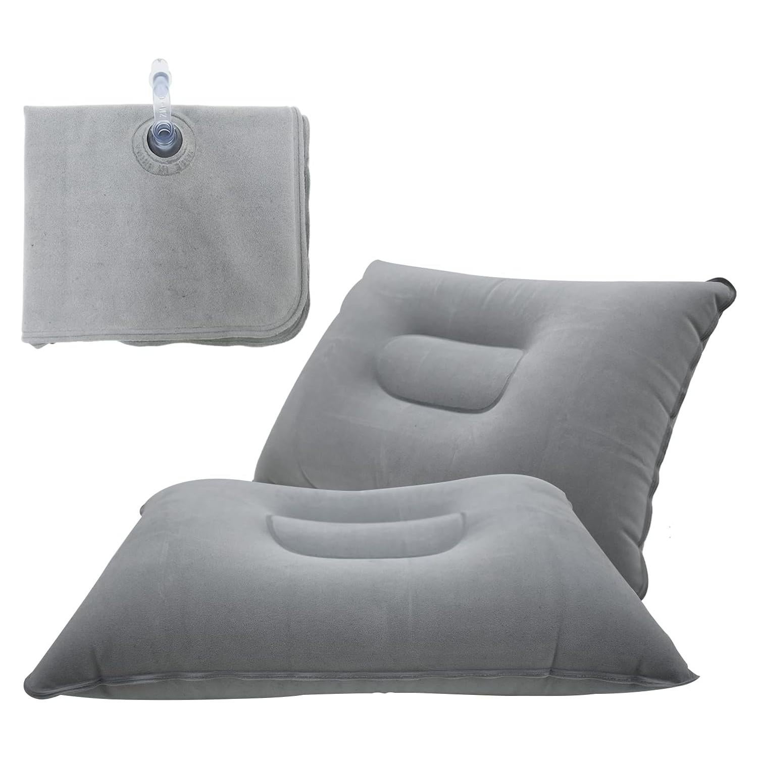 Paquete de 2 Almohadas Inflables CaoXiong Grises 34.5x24 cm