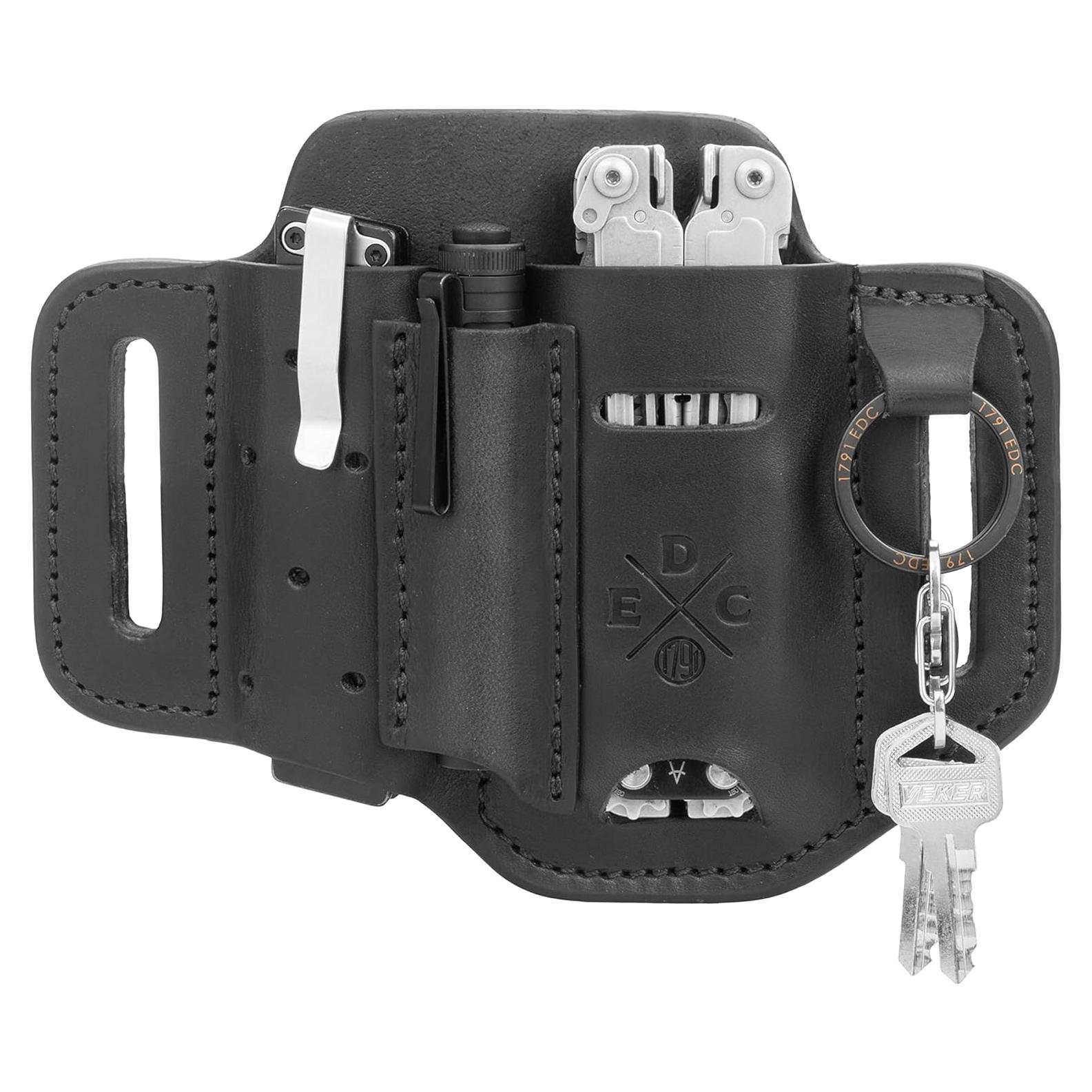 Funda de Multiherramienta 1791 EDC de Cuero Negro para Cinturón