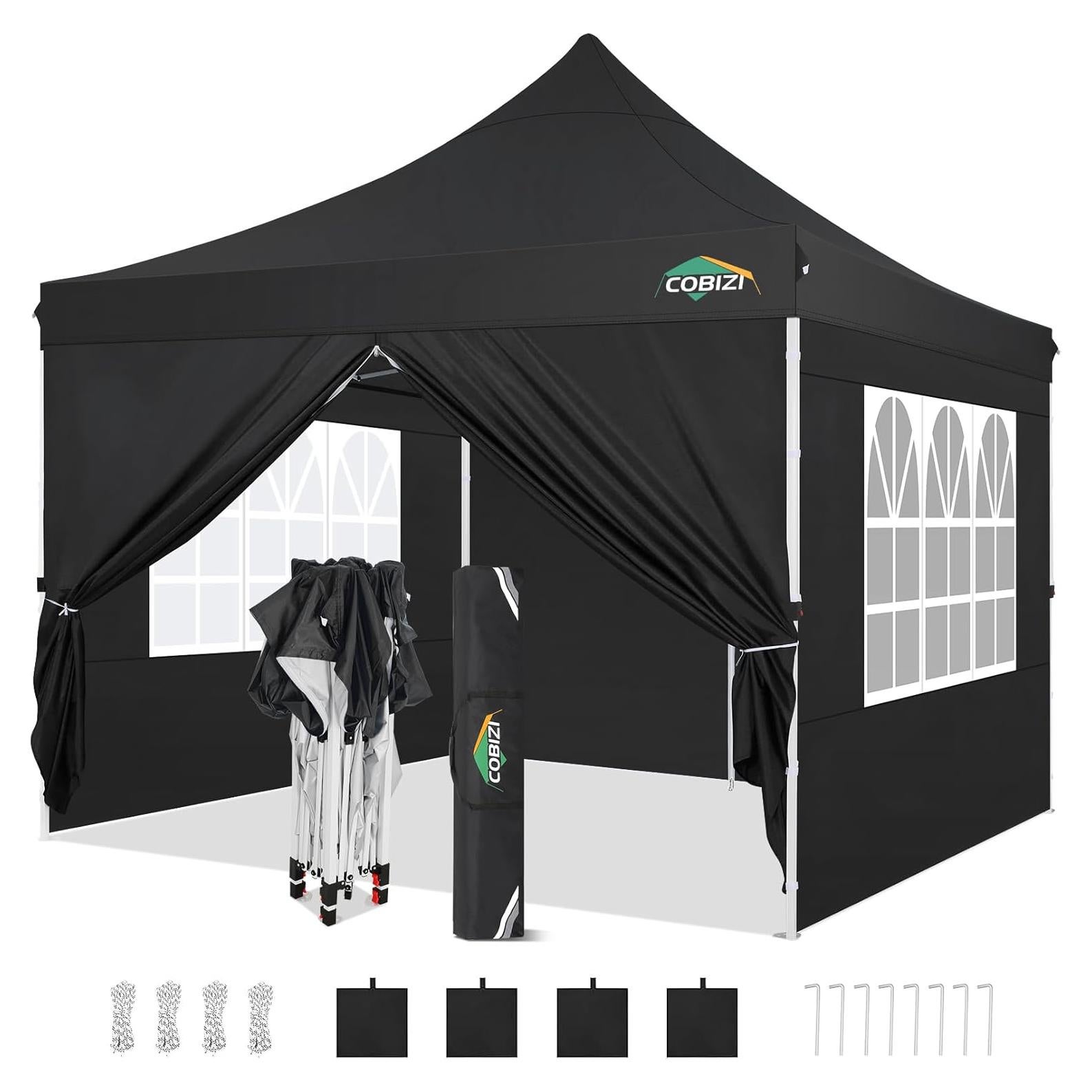 Carpa Plegable COBIZI 3x3m Impermeable UV50+ con Paredes