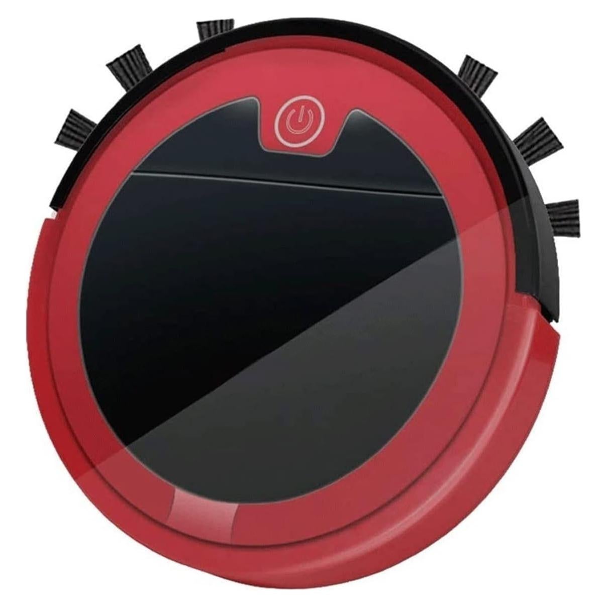 Robot Vacuum, 2800PA Robotic Vacuum Cleaner (Slim) Max Strong Suction, Quiet Multiple Cleaning Modes, Self-Charging Vacuum, for Pet Hair, Hard Floor (Color : Black+Red)