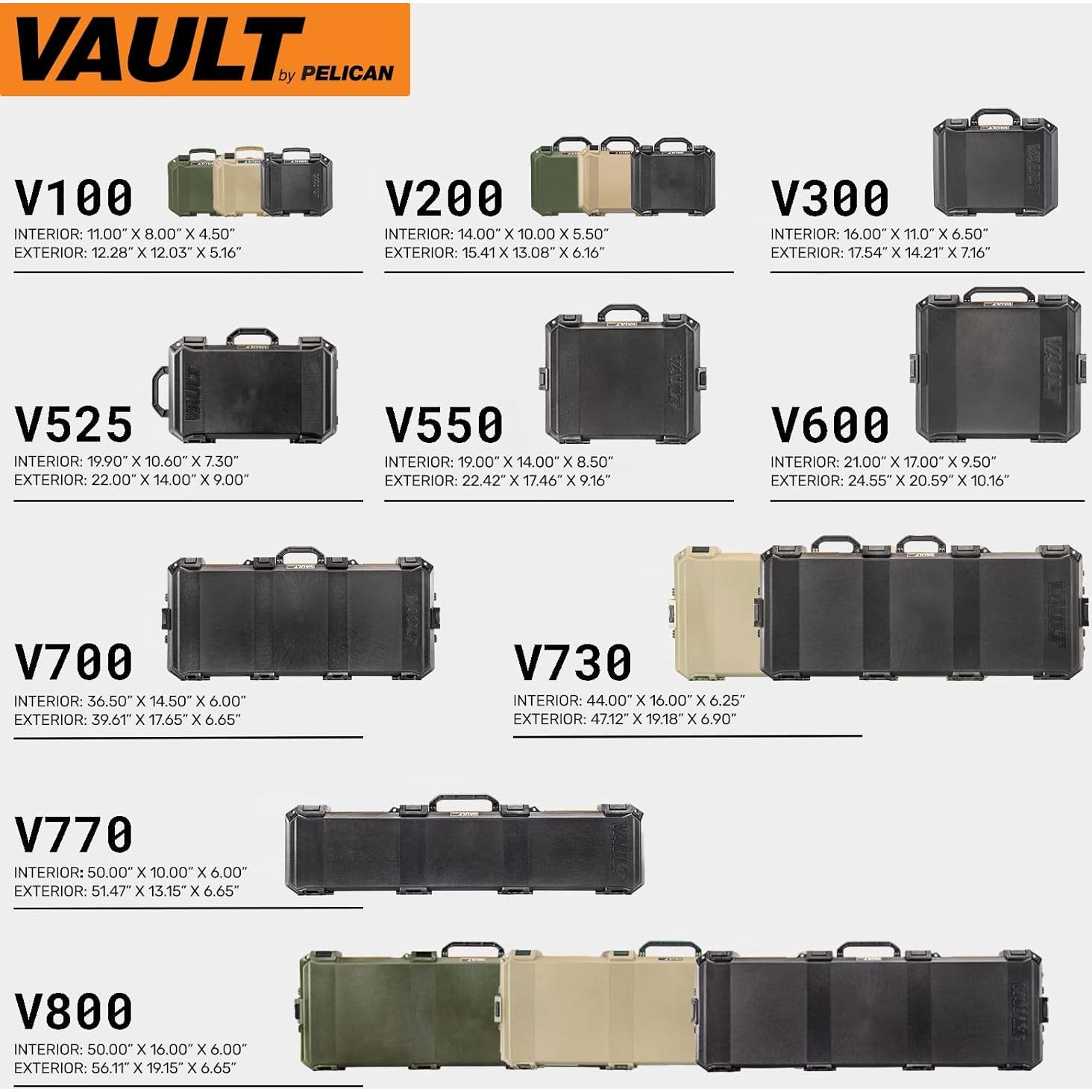 Estuche Duro Pelican Vault V100 para Cámara y Equipo