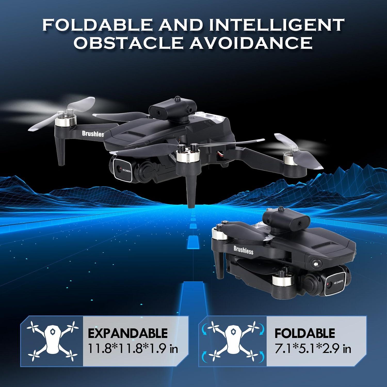 GoolRC Drone with Camera for Adults, 1080P HD FPV Foldable Mini Drones for Kids Beginners, Brushless RC Quadcopter with Altitude Hold, Headless Mode, 360° Flips, Gesture Selfie, One Key Takeoff