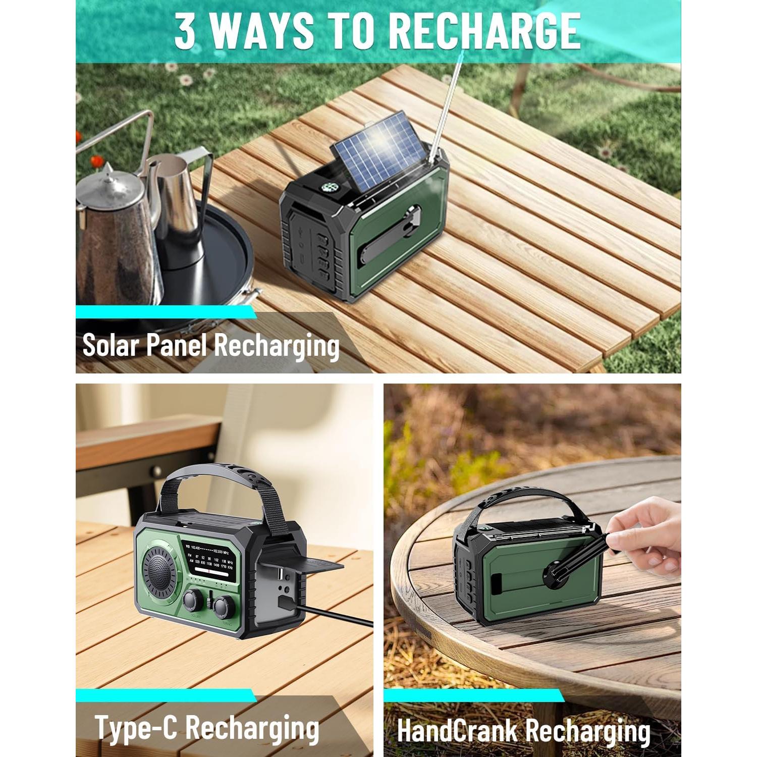 Radio Meteorológica de Emergencia FQBLXY H21 16000mAh Solar