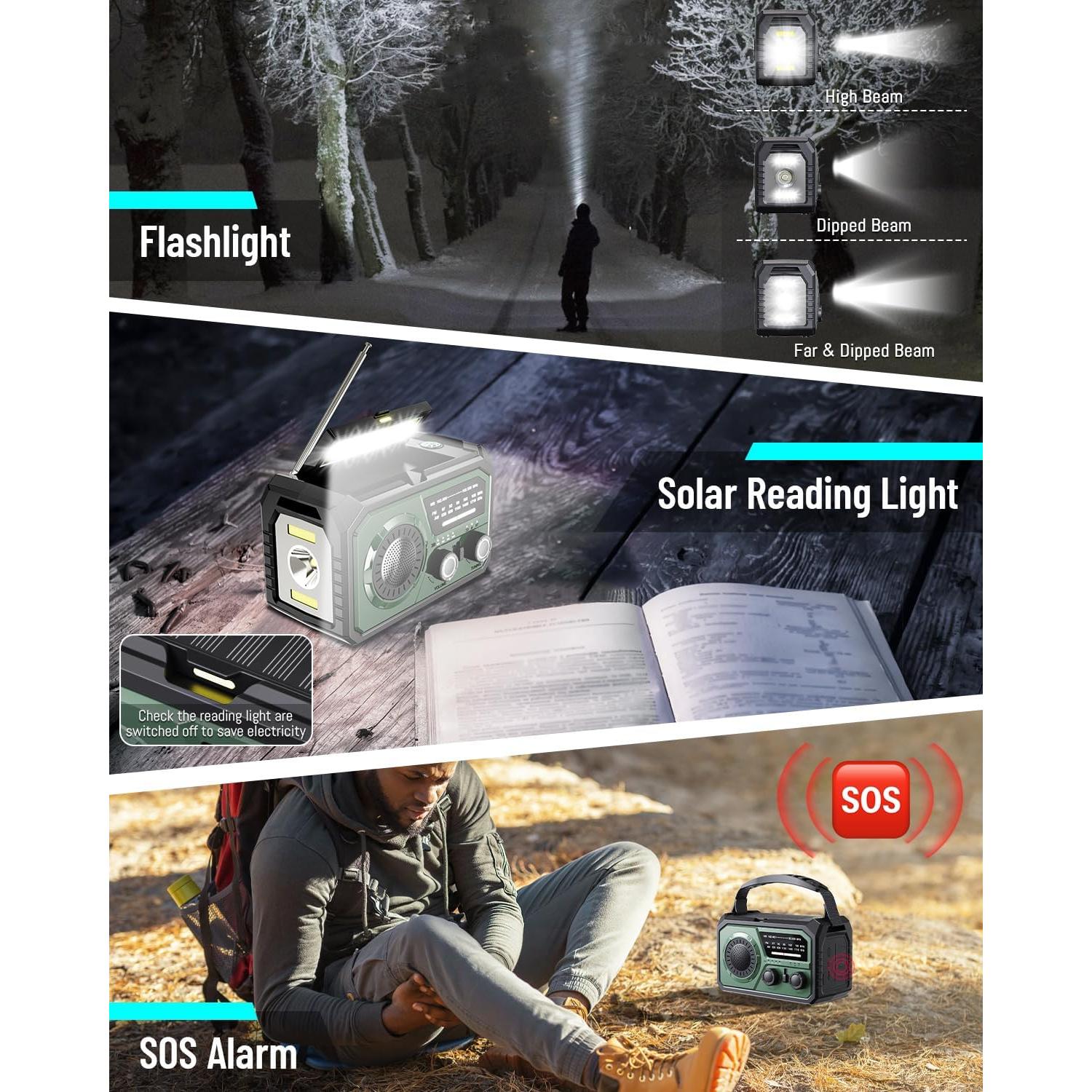 Radio Meteorológica de Emergencia FQBLXY H21 16000mAh Solar