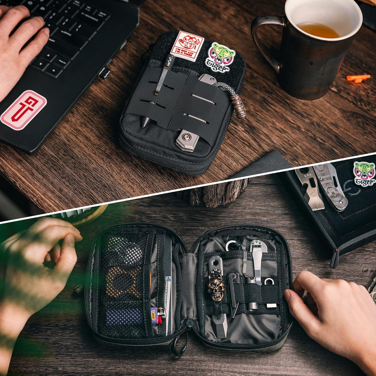 Bolsa Compacta de Cintura TACTICAL GEEK EDC Nylon Negro