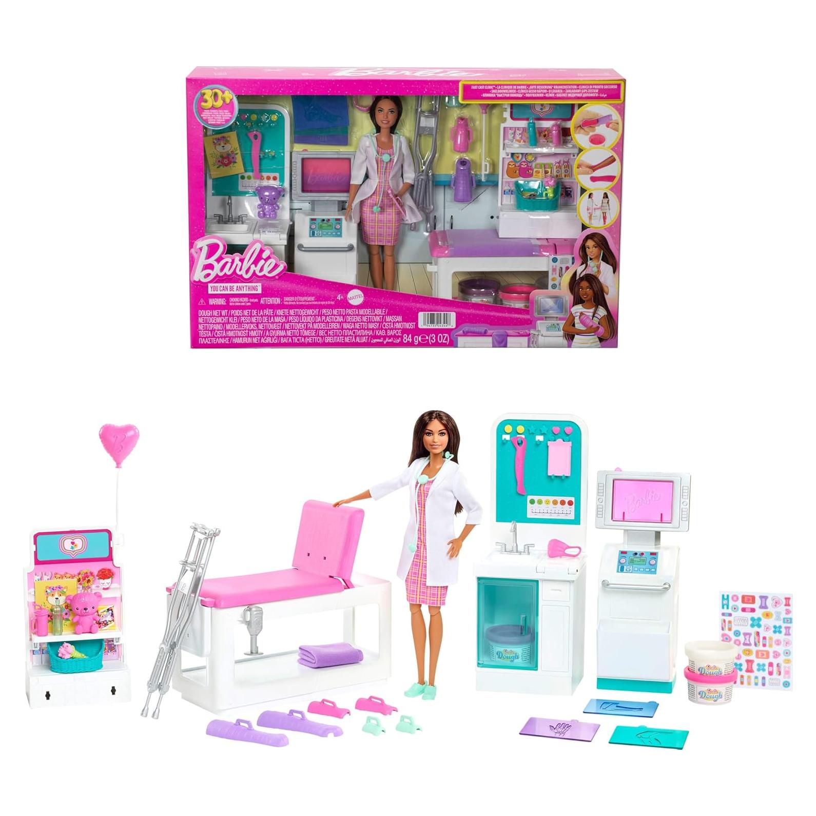 Juego de Clínica de Yeso Rápido Barbie con Muñeca 30 Accesorios
