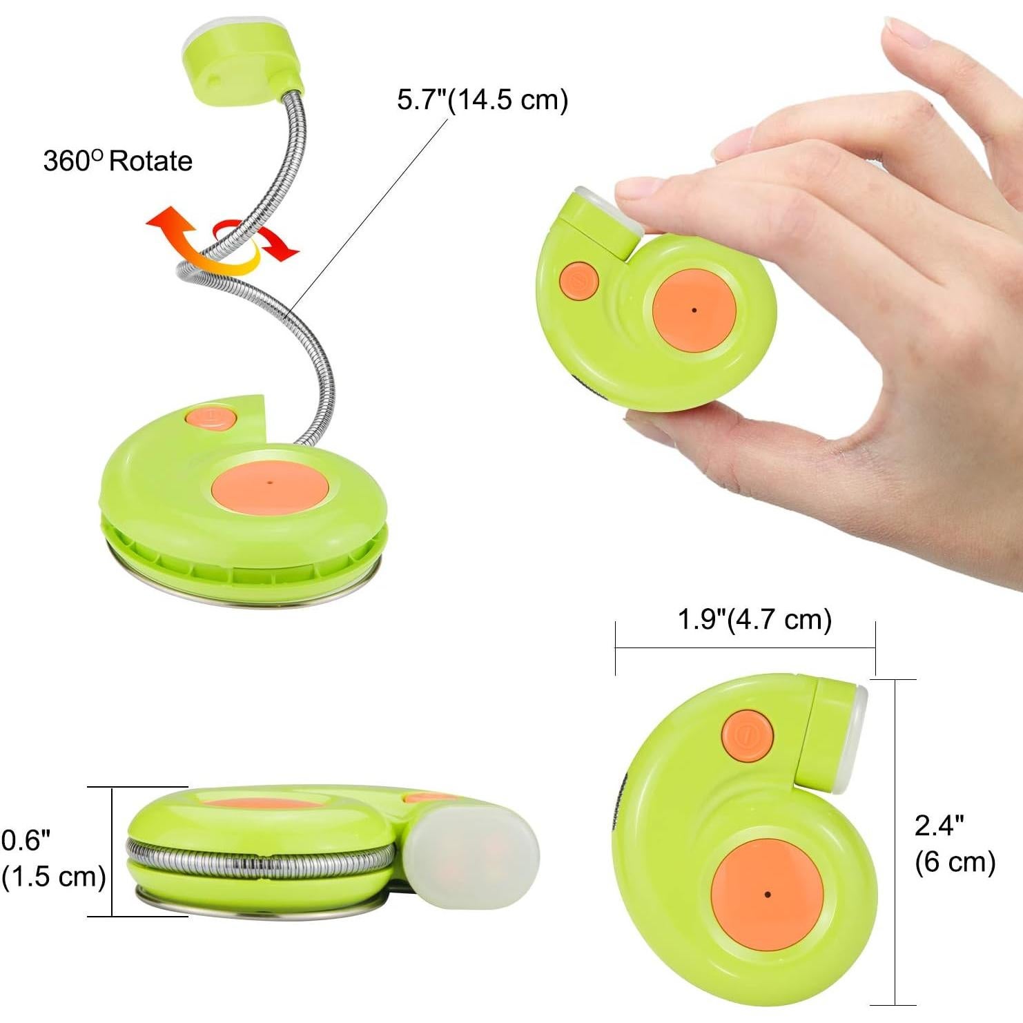 Luz de Libro Recargable LUXSWAY Ámbar Verde Clip-On