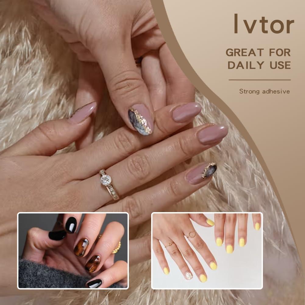 10 Hojas Adhesivas para Uñas Postizas Ivtor - Impermeables
