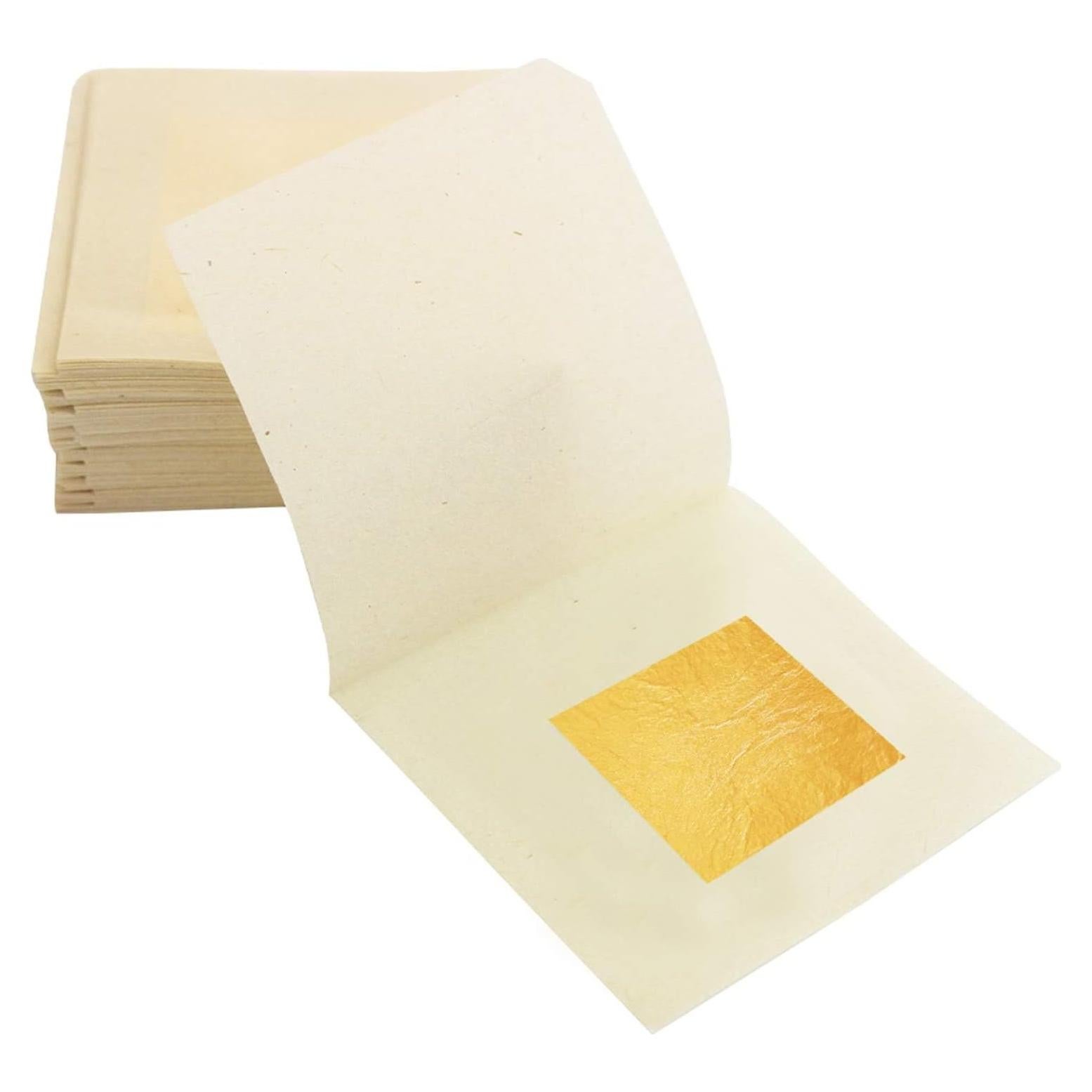 Hojas de Oro Comestible 24K YongBo, 10 Hojas 2.5cm x 2.5cm