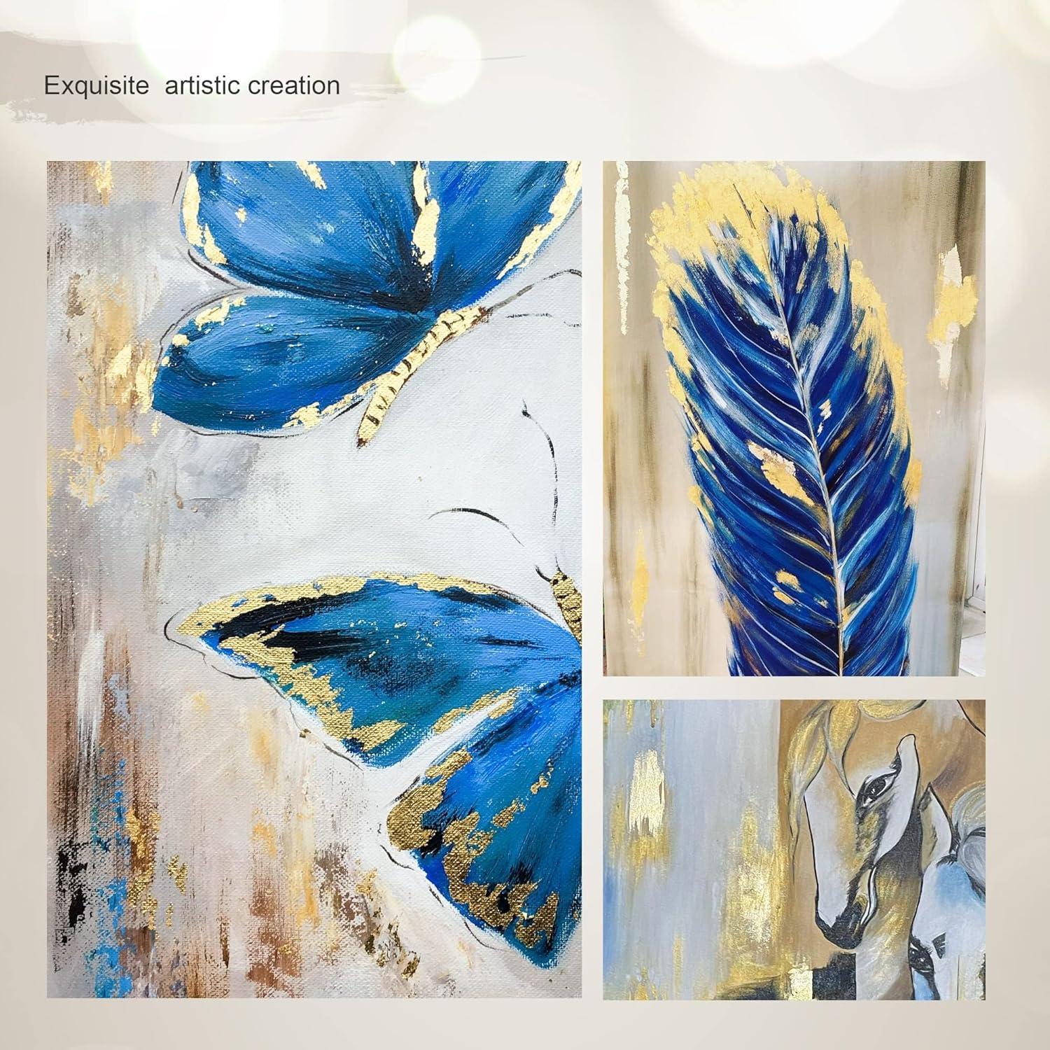 Hojas de Oro Comestible 24K YongBo, 10 Hojas 2.5cm x 2.5cm