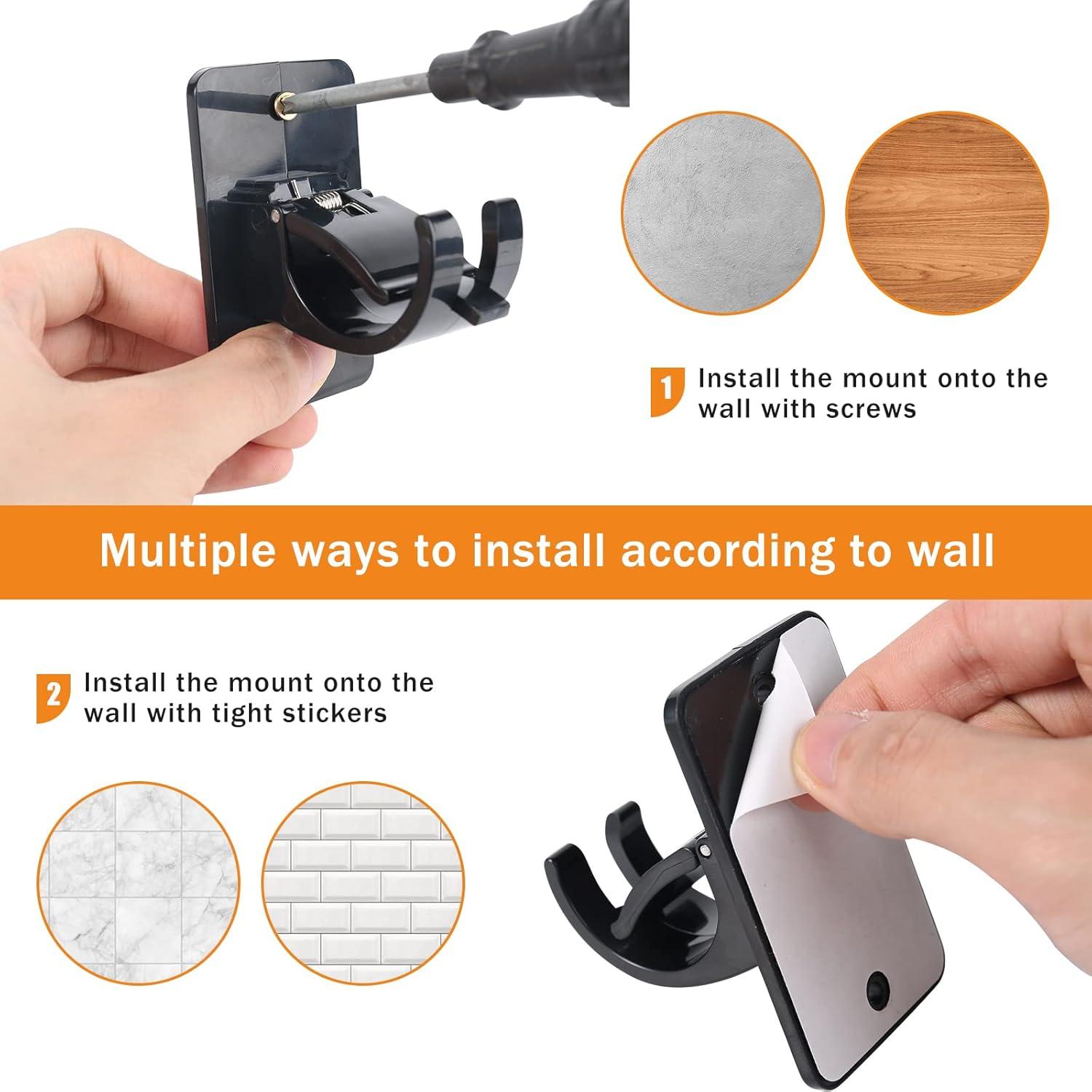 4 Clips Adhesivos para Varillas de Cortina SYJ - 40mm, Negro