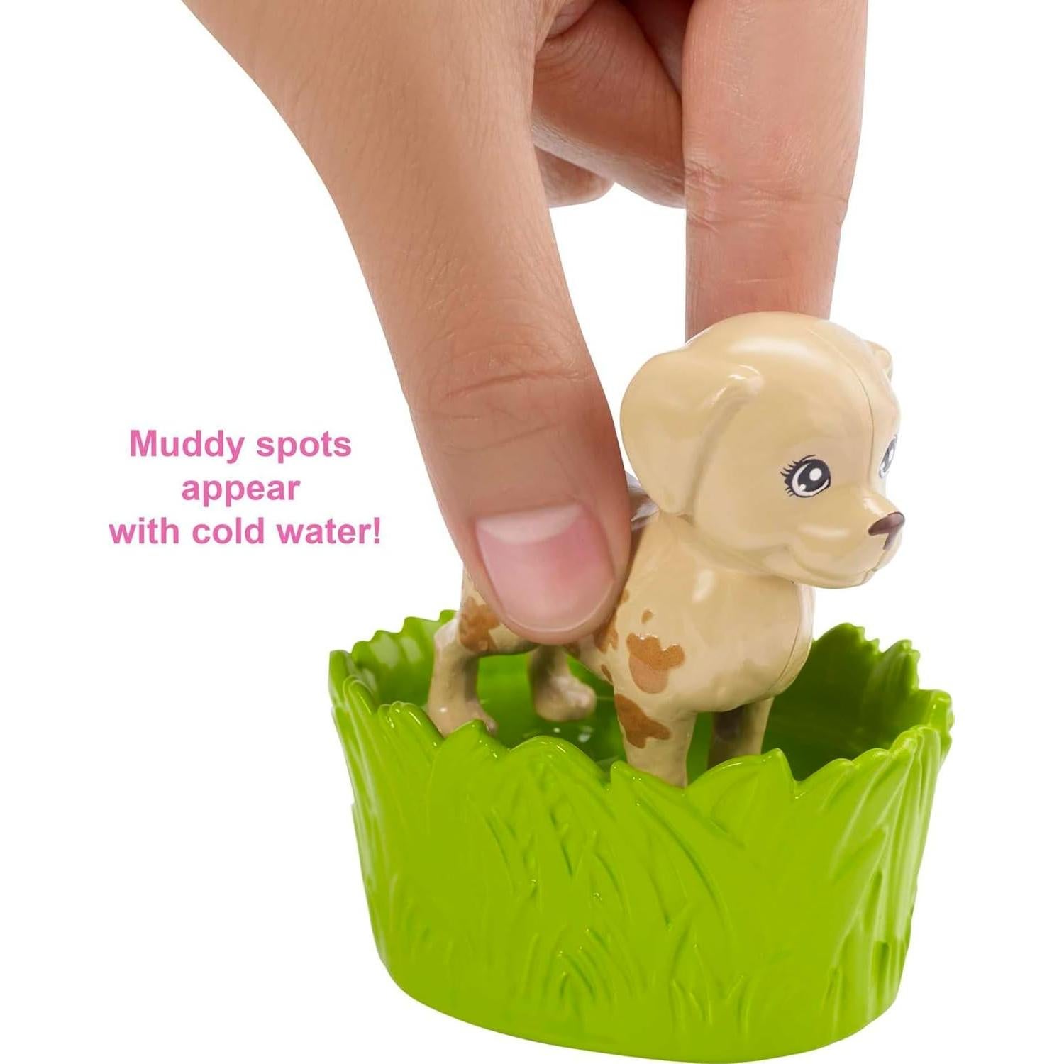 Barbie Juego 'n Lavar Mascotas con 3 Animales y Accesorios