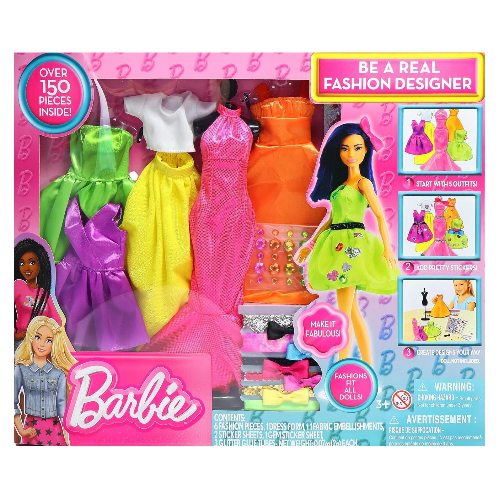 Kit de Manualidades Barbie Diseñadora de Moda - 5 Atuendos DIY