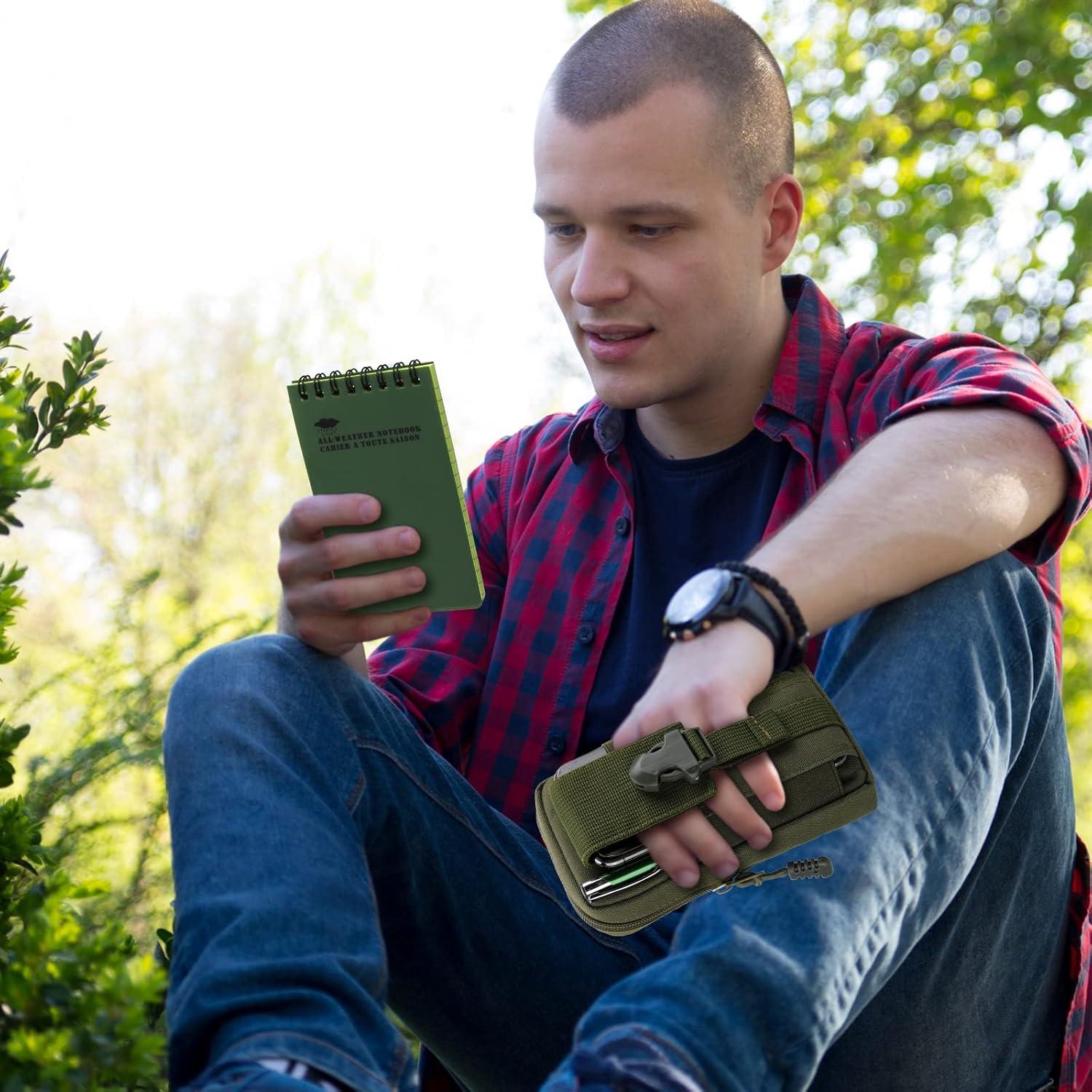Conjunto Cuaderno Impermeable y Bolígrafo Eaasty Verde Militar