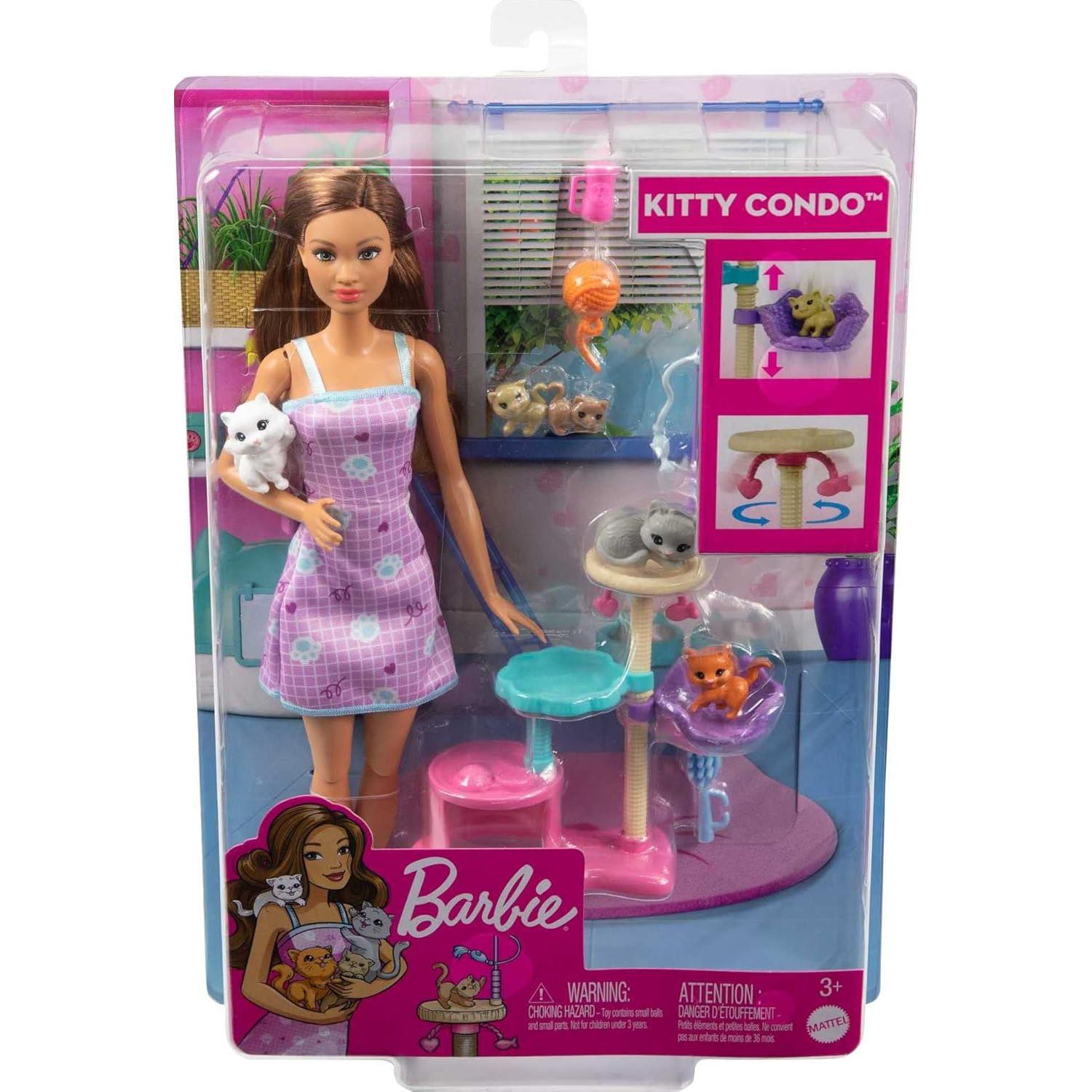 Barbie Condo de Gatos Mattel con 5 Gatitos y Accesorios