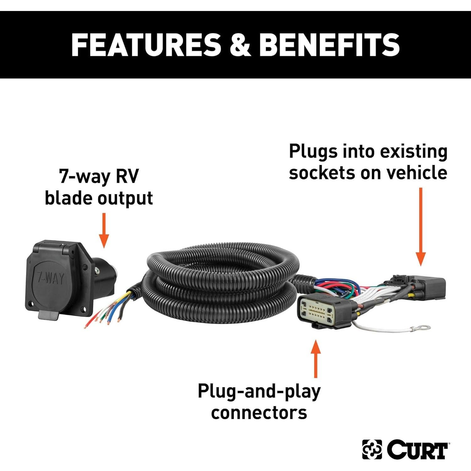 Enganche de Remolque Clase 3 CURT 13386 + Arnés 7 Pines CURT 56306