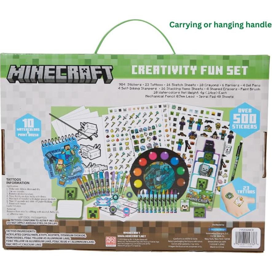 Conjunto de Arte Minecraft para Niños - 984 Piezas Creativas