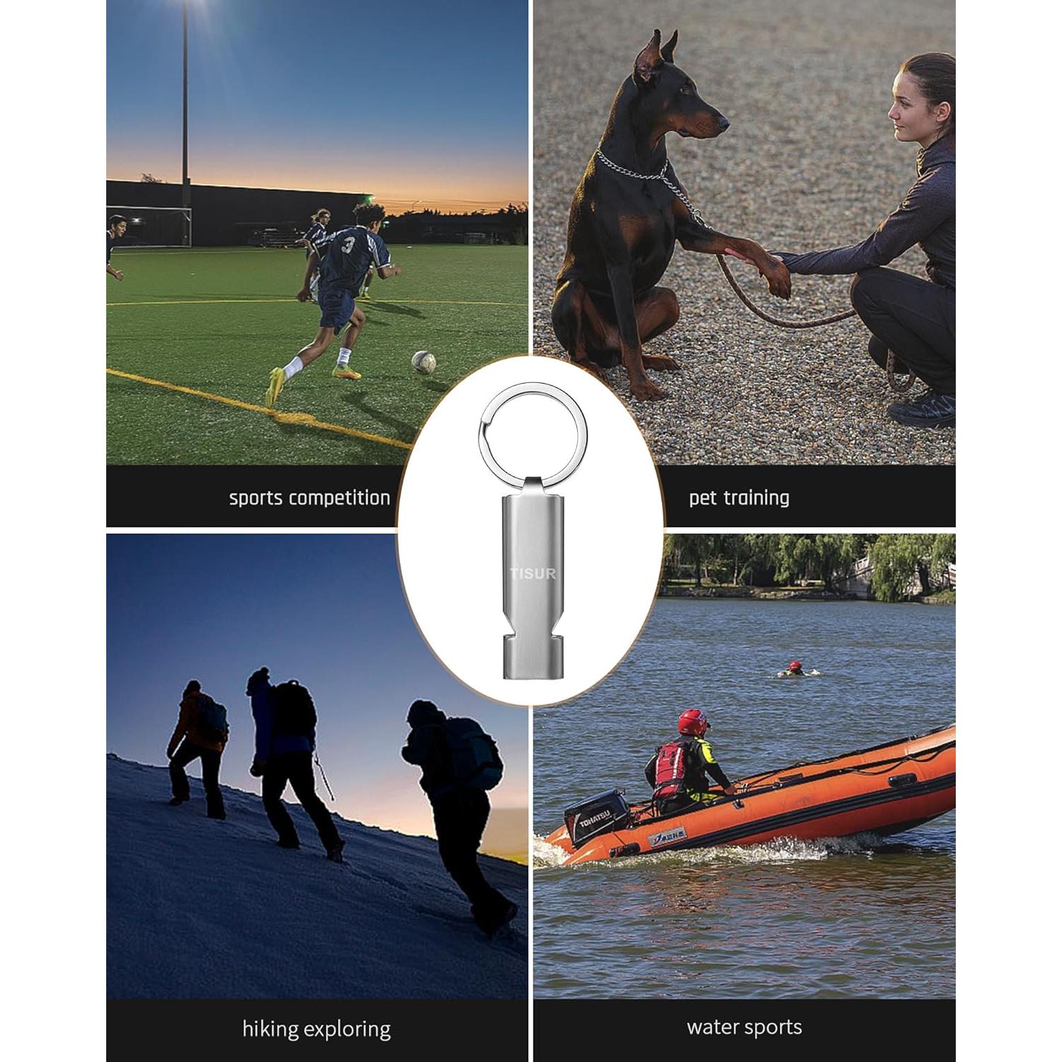 Silbato de Emergencia TISUR 130dB Acero Inoxidable para Camping