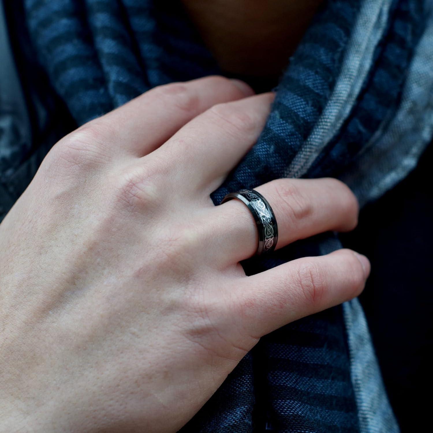 Anillo Giratorio de Acero Inoxidable Negro 8mm Adreamz