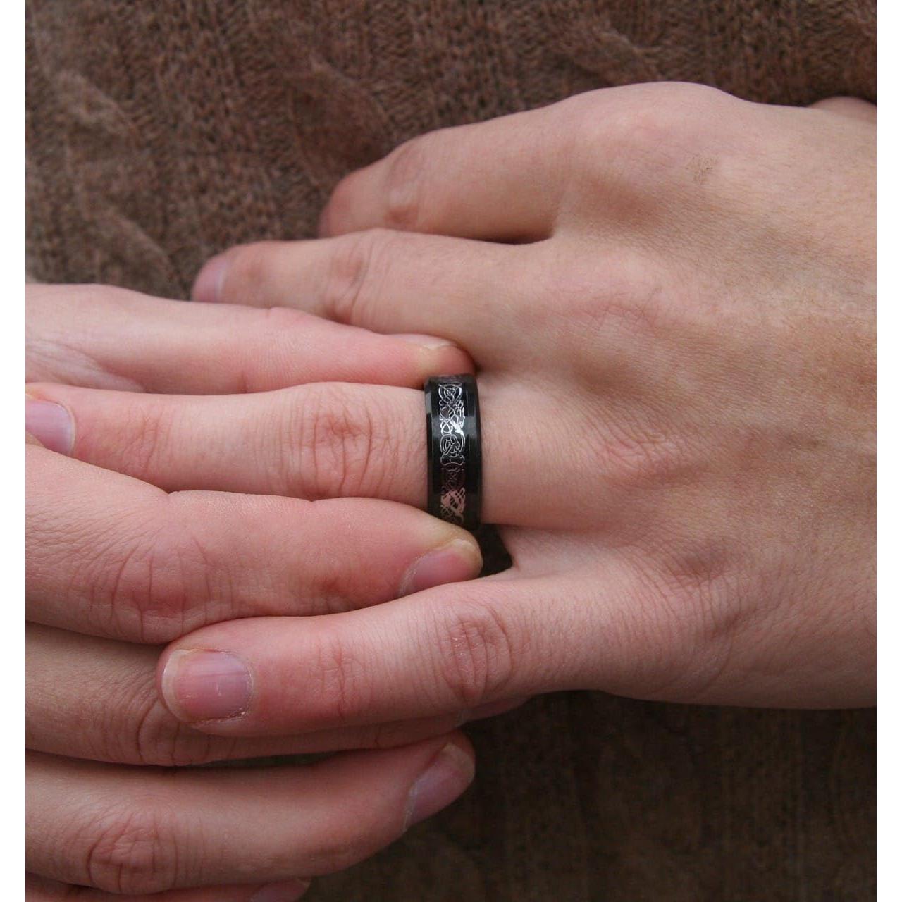 Anillo Giratorio de Acero Inoxidable Negro 8mm Adreamz