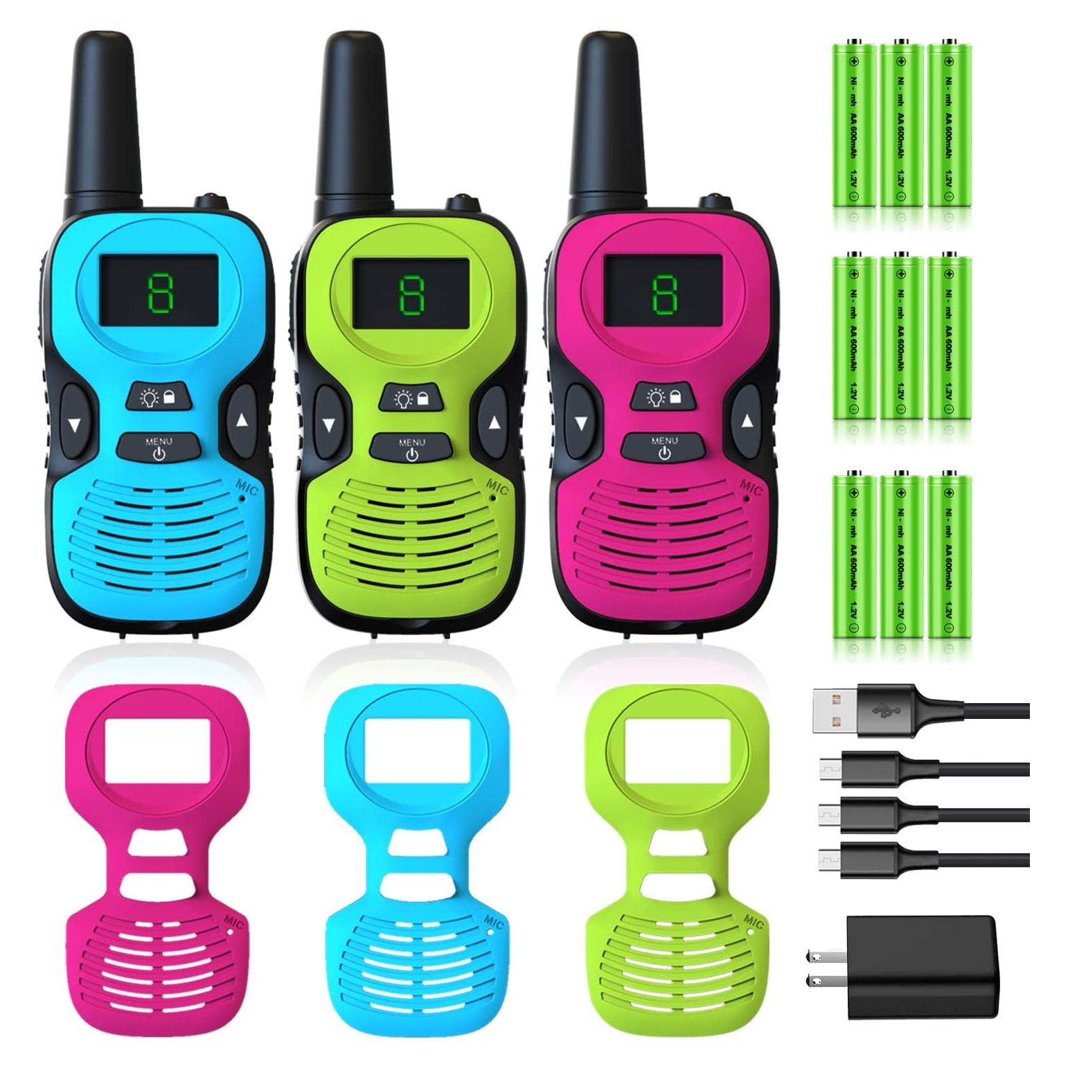 Walkie Talkies Recargables para Niños - 3 Paquete RD-866