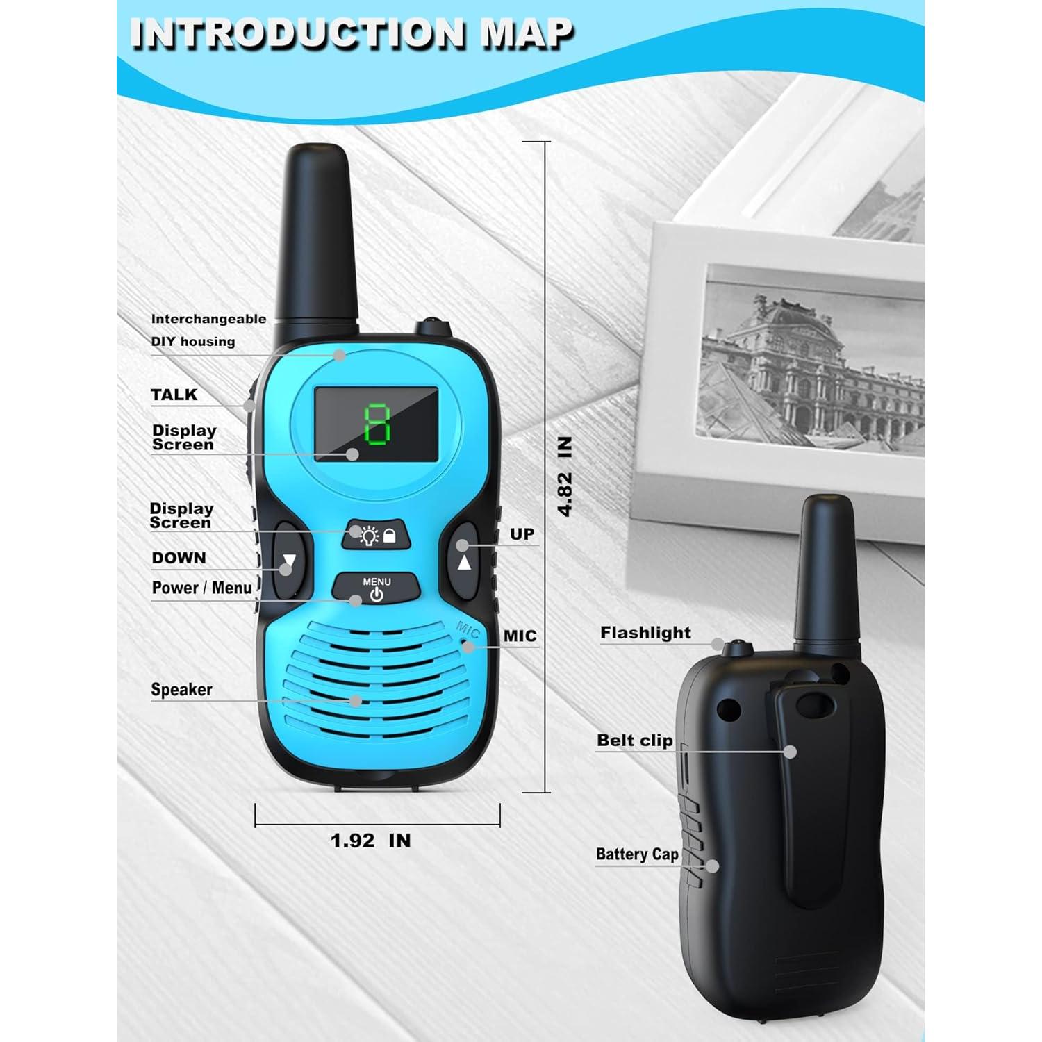 Walkie Talkies Recargables para Niños - 3 Paquete RD-866