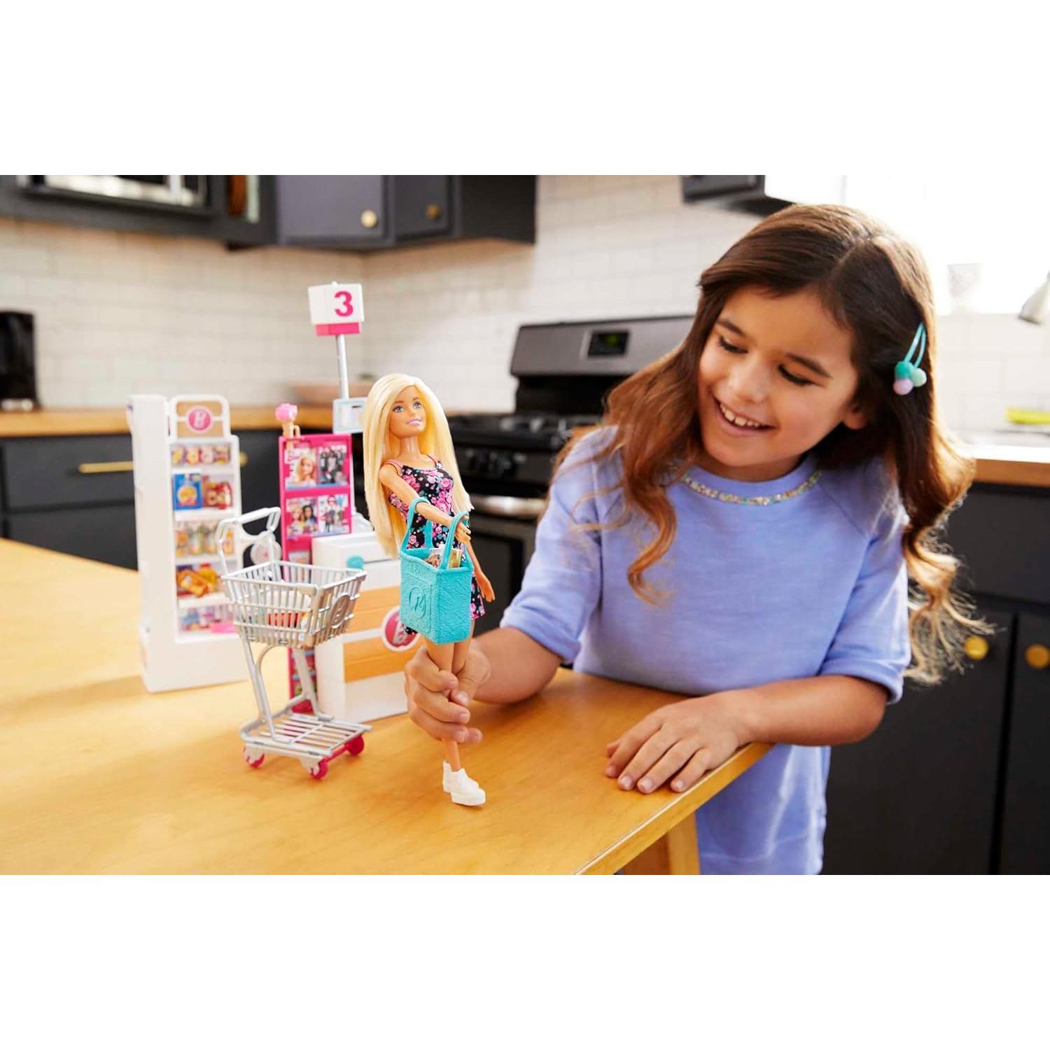 Juego de Supermercado Barbie con 25 Accesorios Temáticos