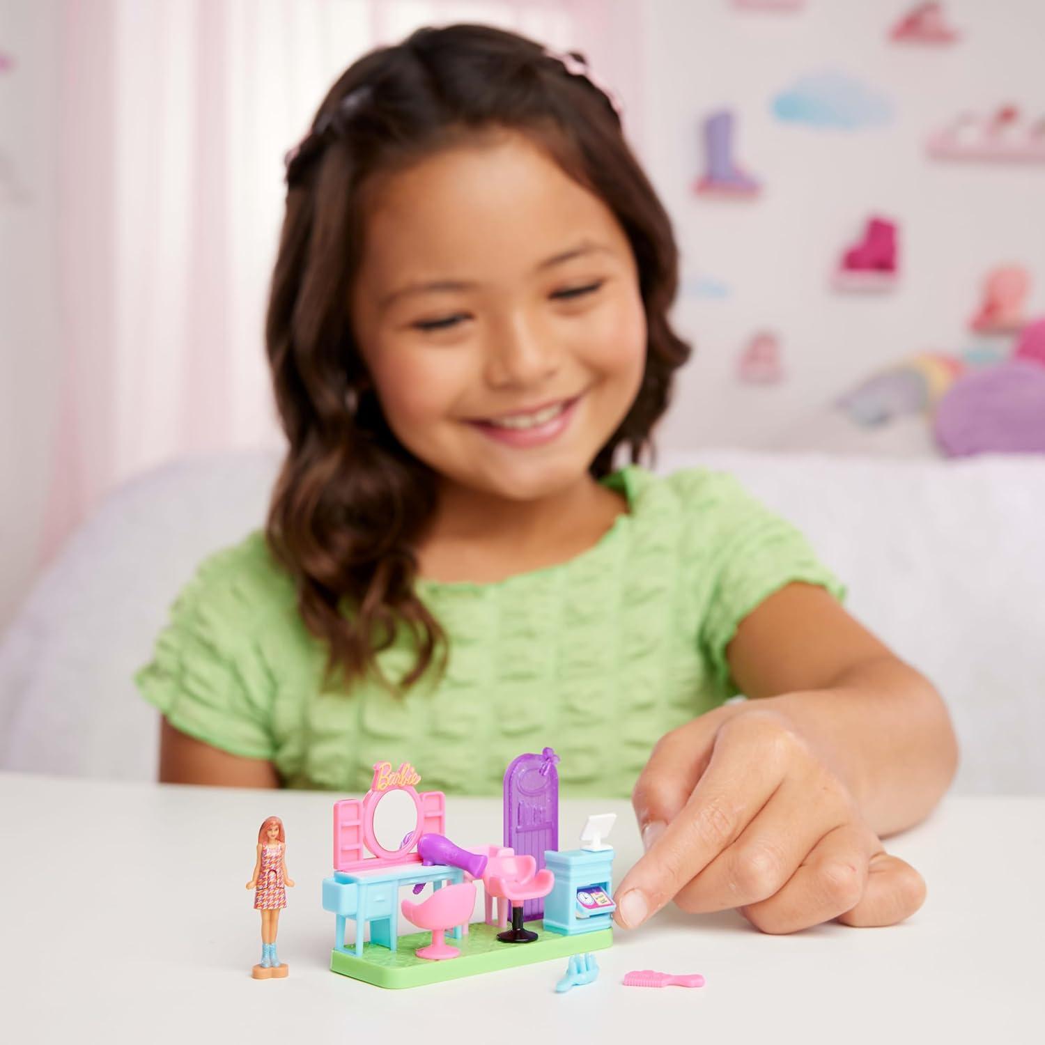 Set de Juego de Peluquería Mini BarbieLand Mattel 3,81 cm