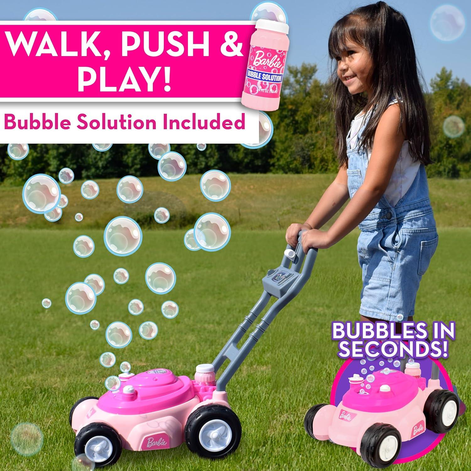 Cortacésped de Burbuja Barbie para Niños 1.42 kg, Juguete Sin Pilas