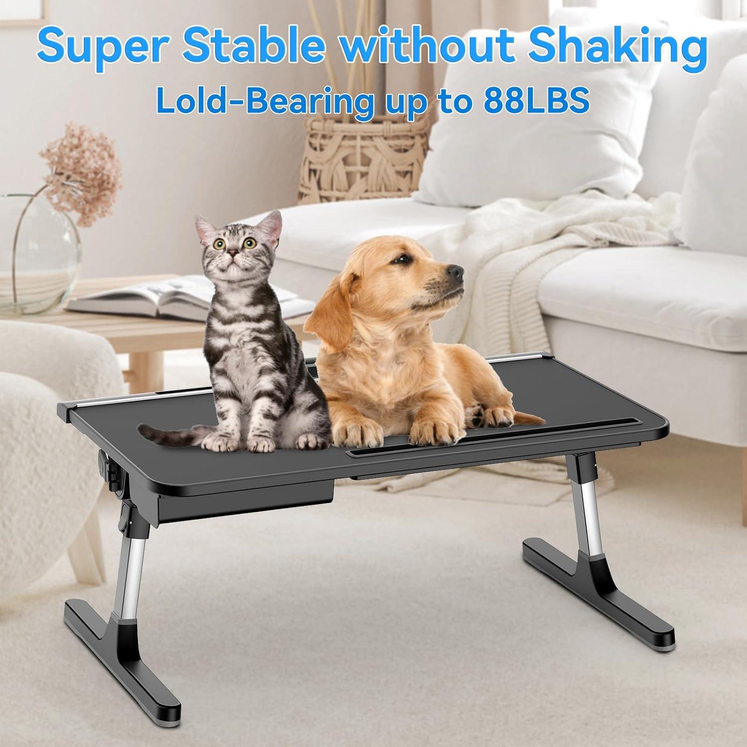 Bandeja de Escritorio Plegable HETTHI 60x35.6cm Ajustable Negro