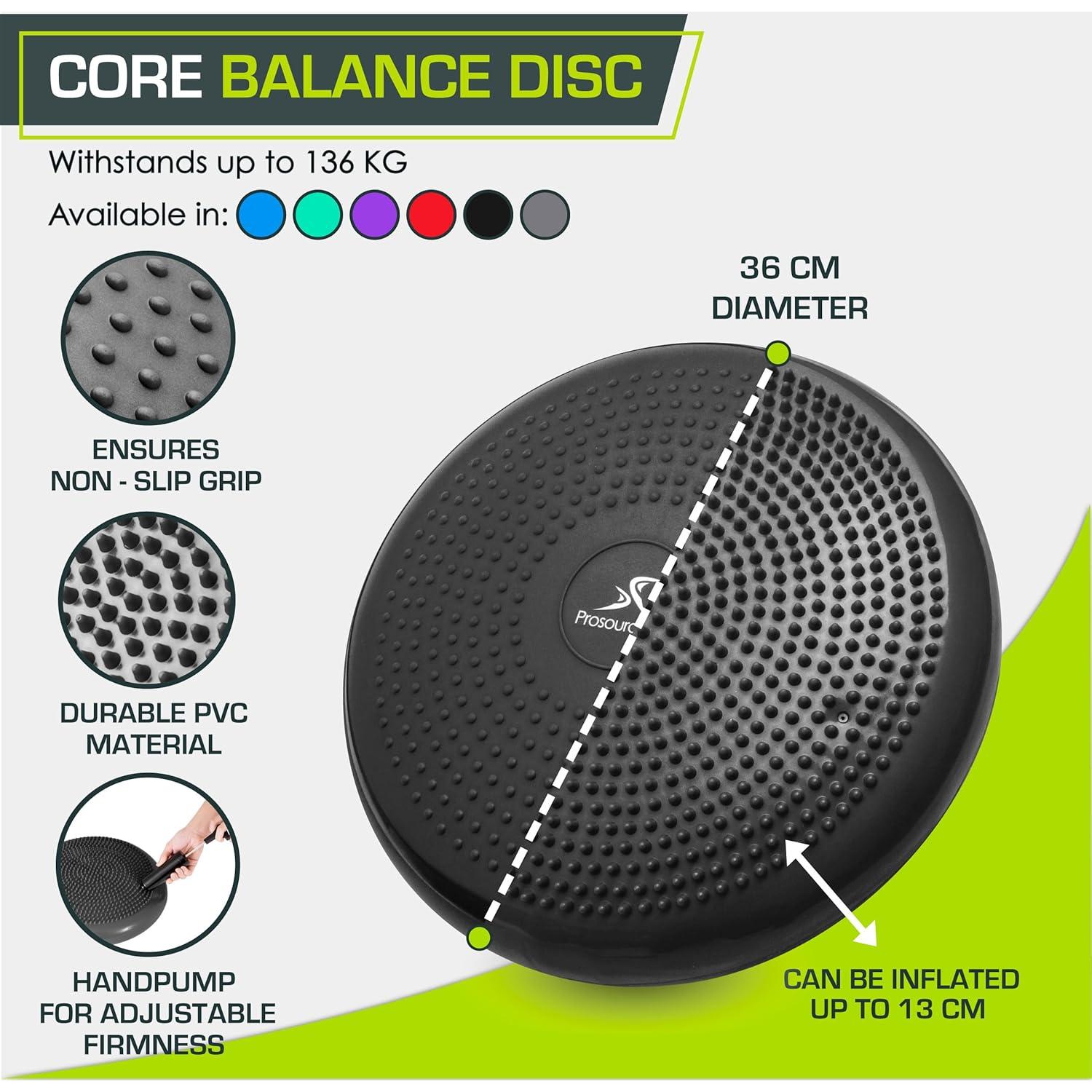 Disco de Equilibrio ProsourceFit 35.56 cm con Bomba - Negro