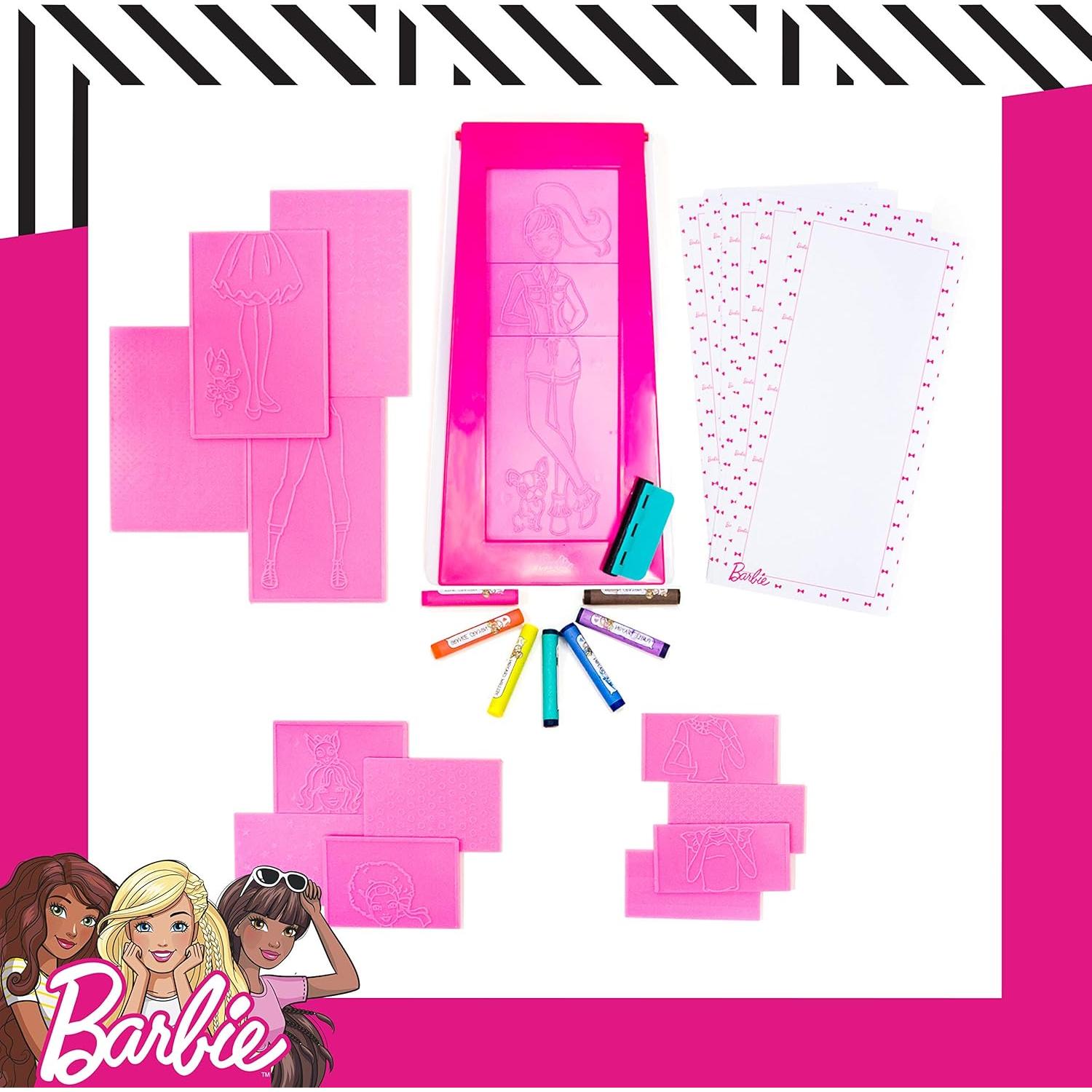 Kit de Diseño de Moda Barbie - 15 Placas y Crayones