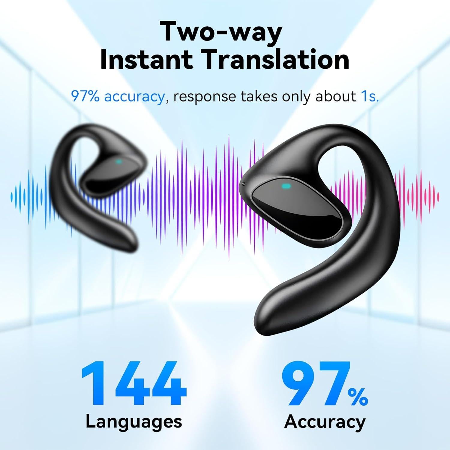 Auriculares Traductores Bluetooth 5.4 CHUNMU, 150 Idiomas, Larga Batería
