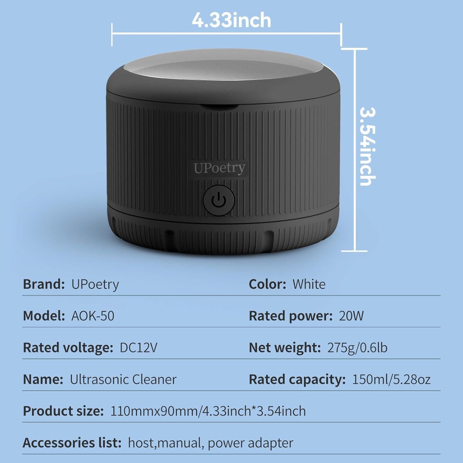 Limpiador Ultrasónico UPoetry 150ml para Retenedores y Dentaduras