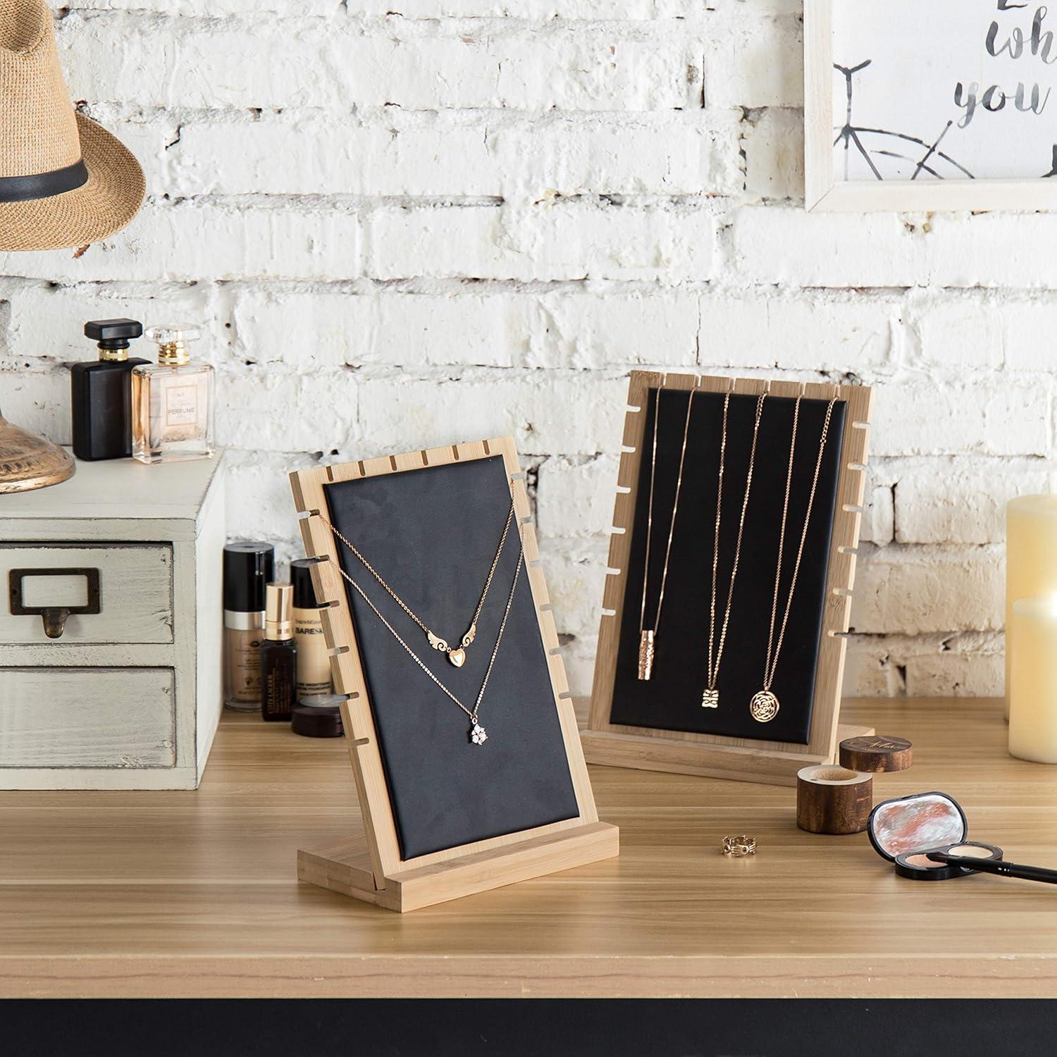 Set de 2 Tableros de Exhibición de Joyería MyGift, Negro