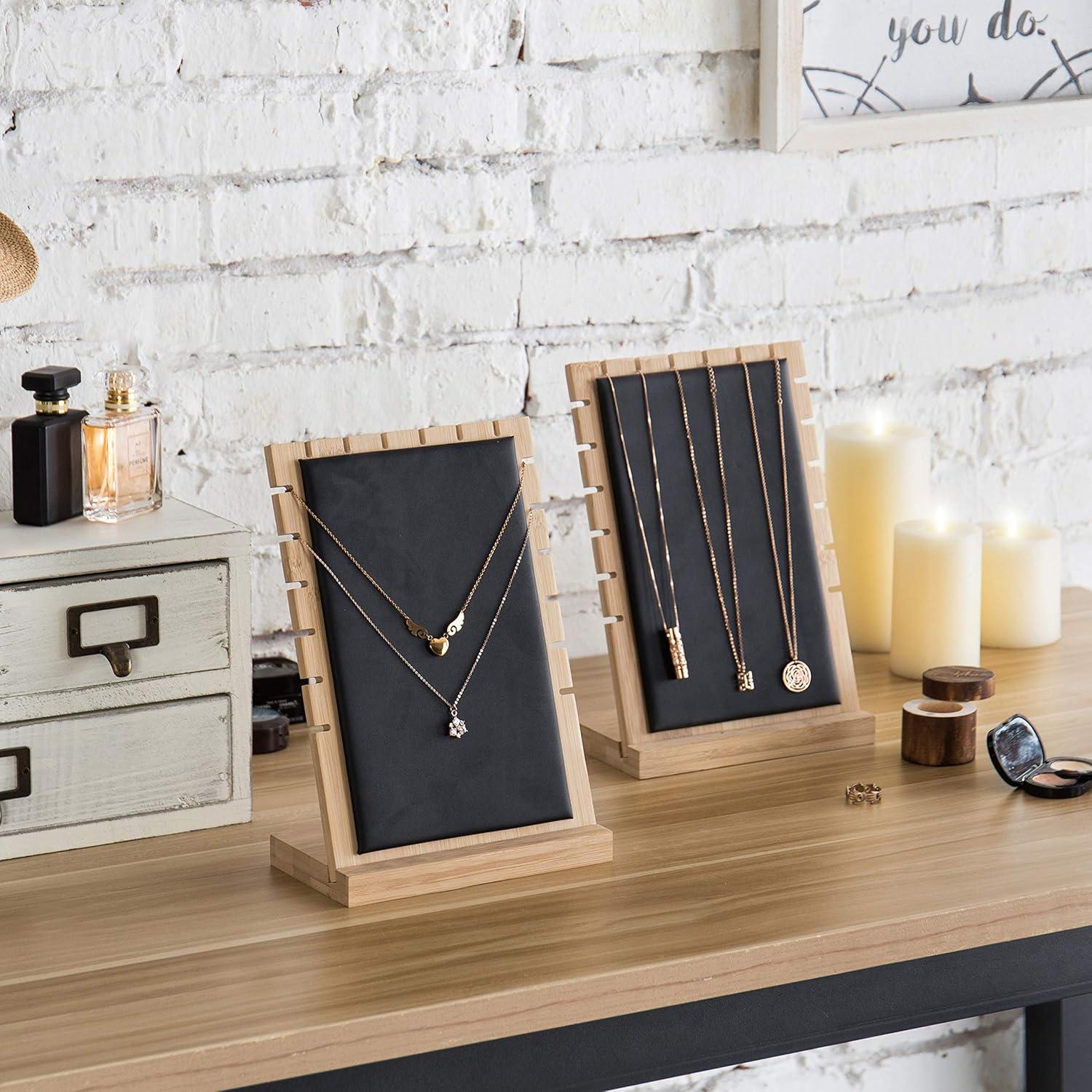 Set de 2 Tableros de Exhibición de Joyería MyGift, Negro
