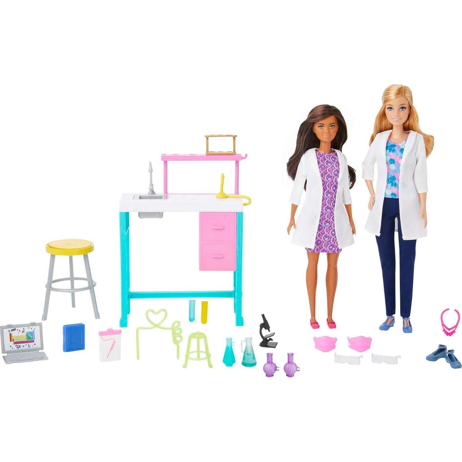 Juego de Laboratorio Científico Barbie con 2 Muñecas y Accesorios